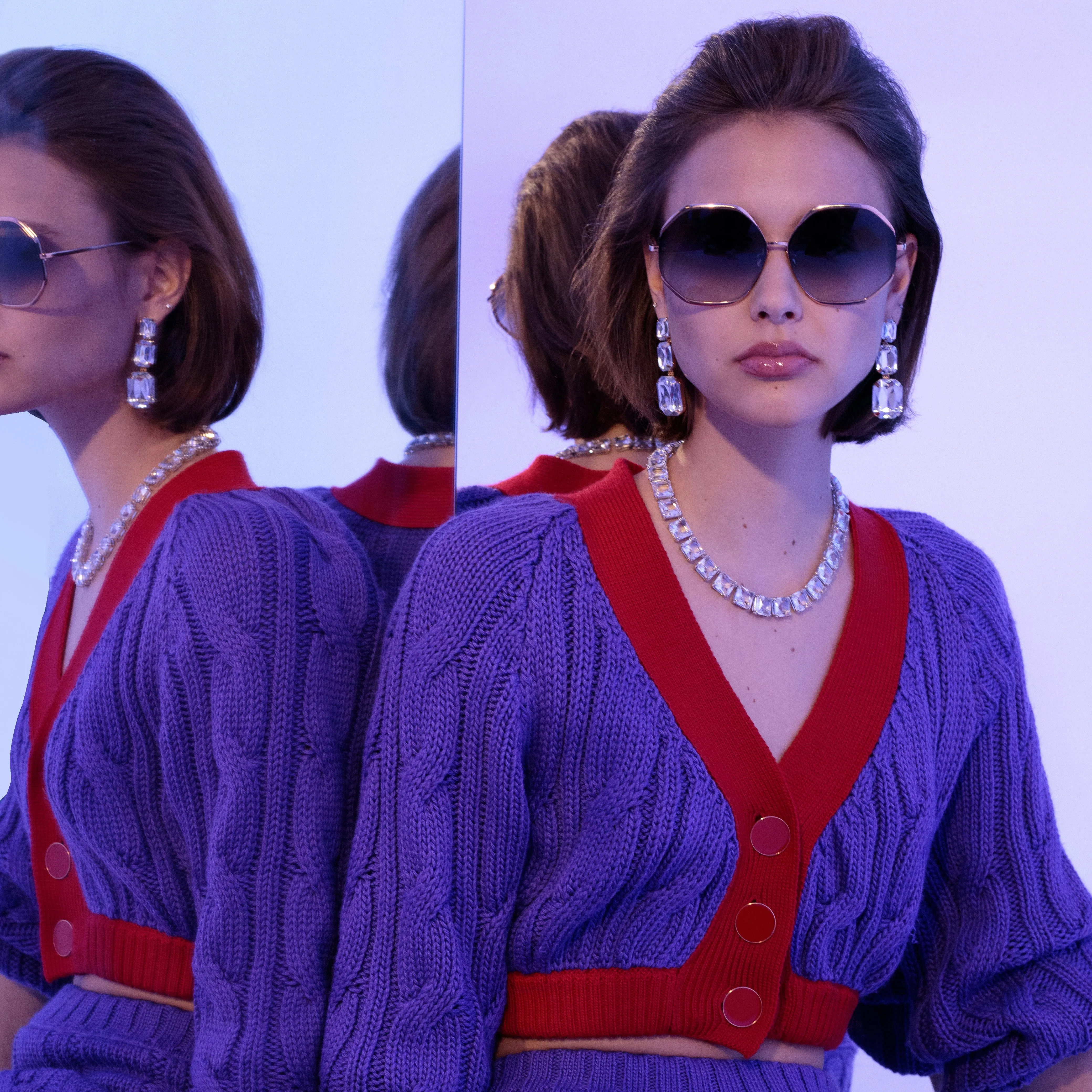 Camila Oversized Sunglasses in Rose Gold sold by Linda Farrow