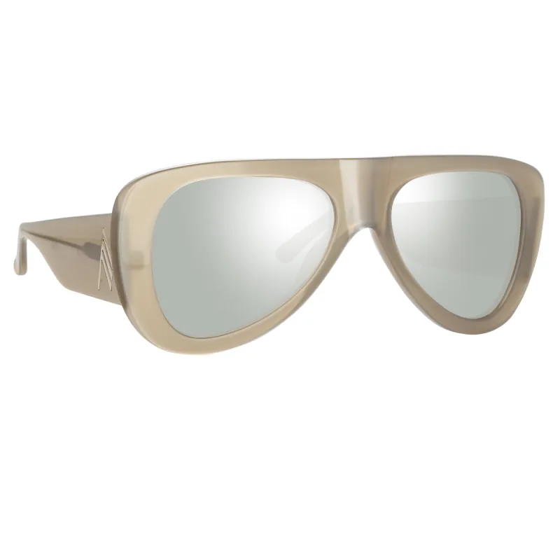 The Attico Edie Aviator Sunglasses in Silver sold by Linda Farrow