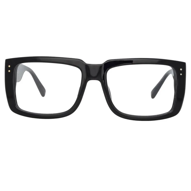 Morrison Rectangular Optical Frame in Black sold by Linda Farrow