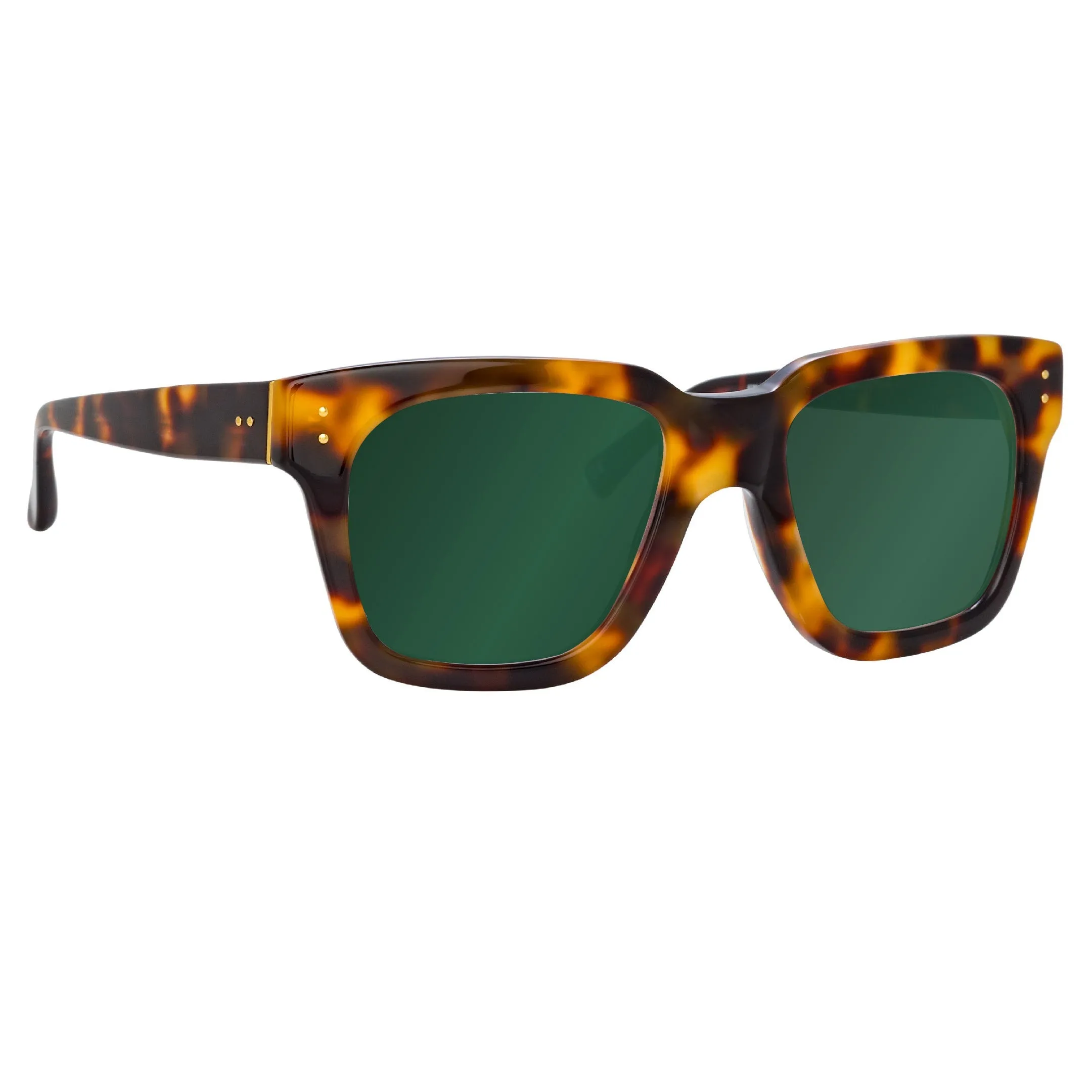 The Max | D-Frame Sunglasses in Green / Tortoiseshell Frame (C95) sold by Linda Farrow