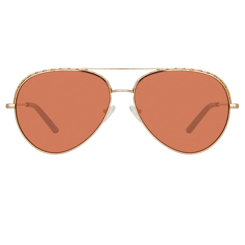 Matthew Williamson Magnolia Sunglasses in Light Gold sold by Linda Farrow