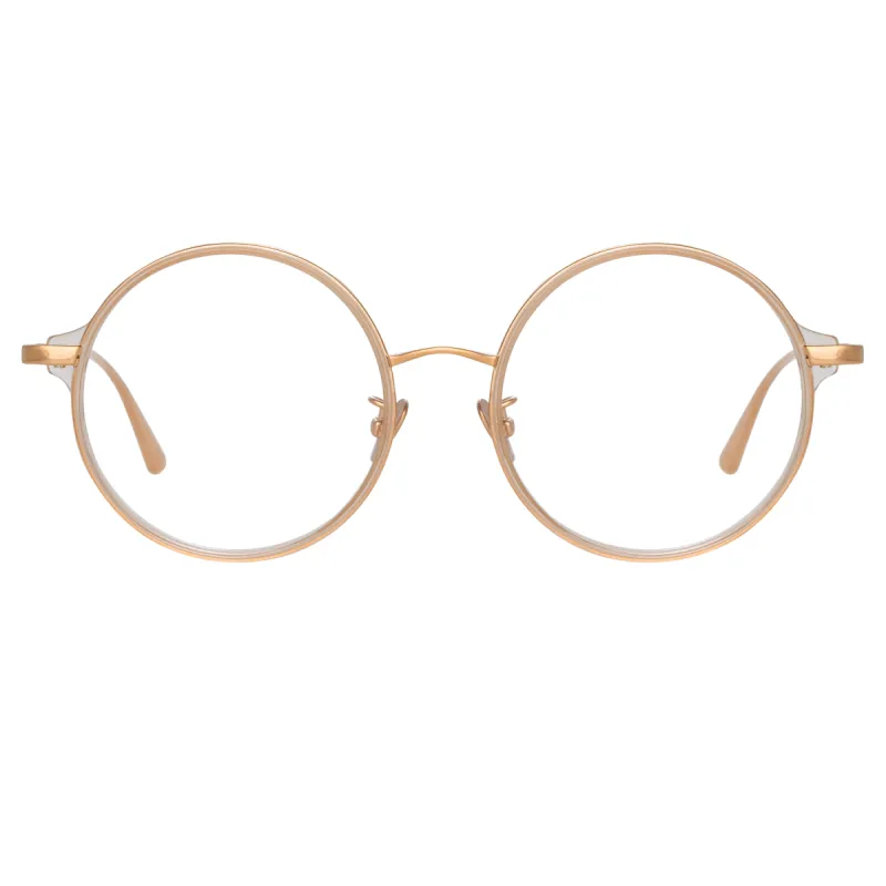 Bara Round Optical Frame in Ash sold by Linda Farrow