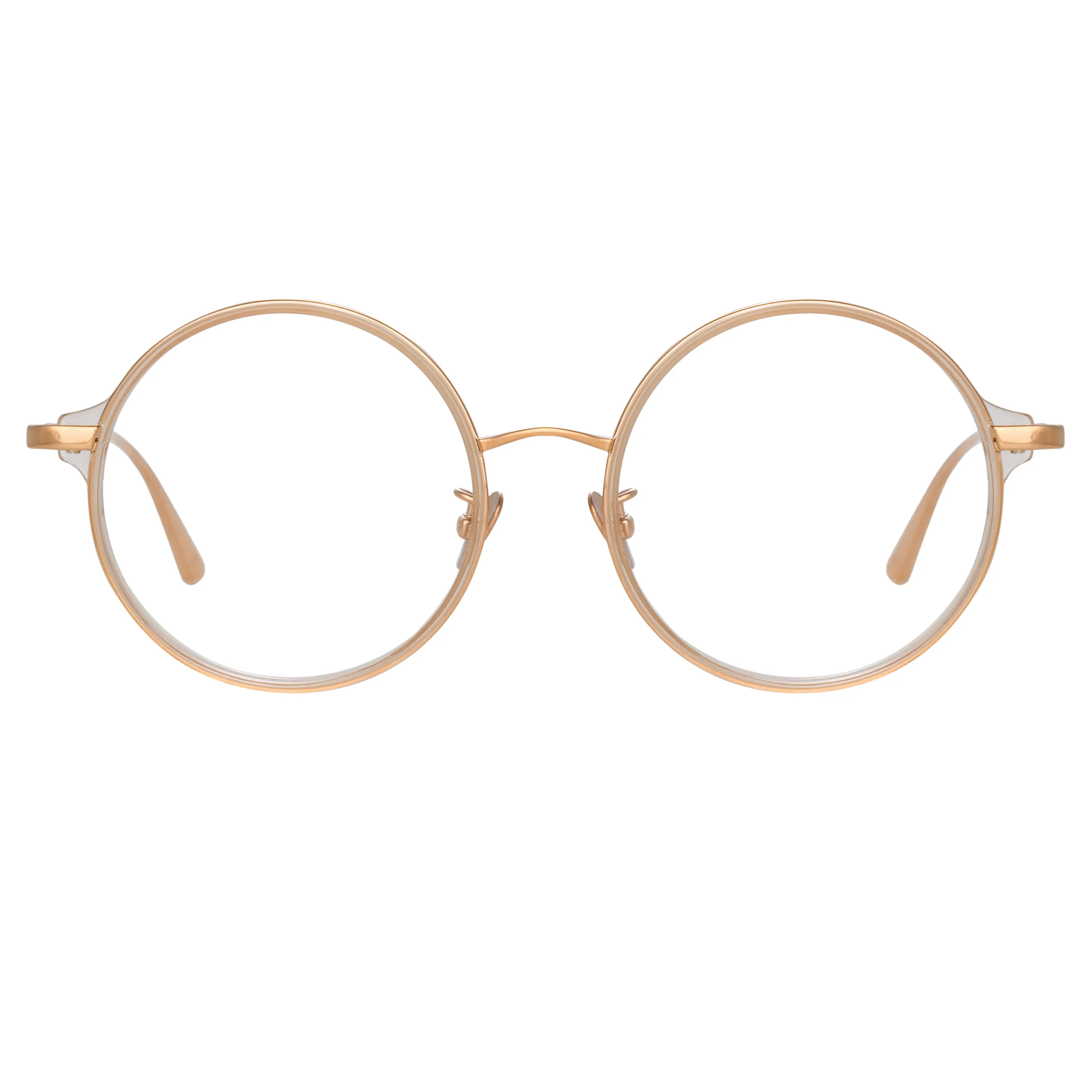 Bara Round Optical Frame in Ash sold by Linda Farrow