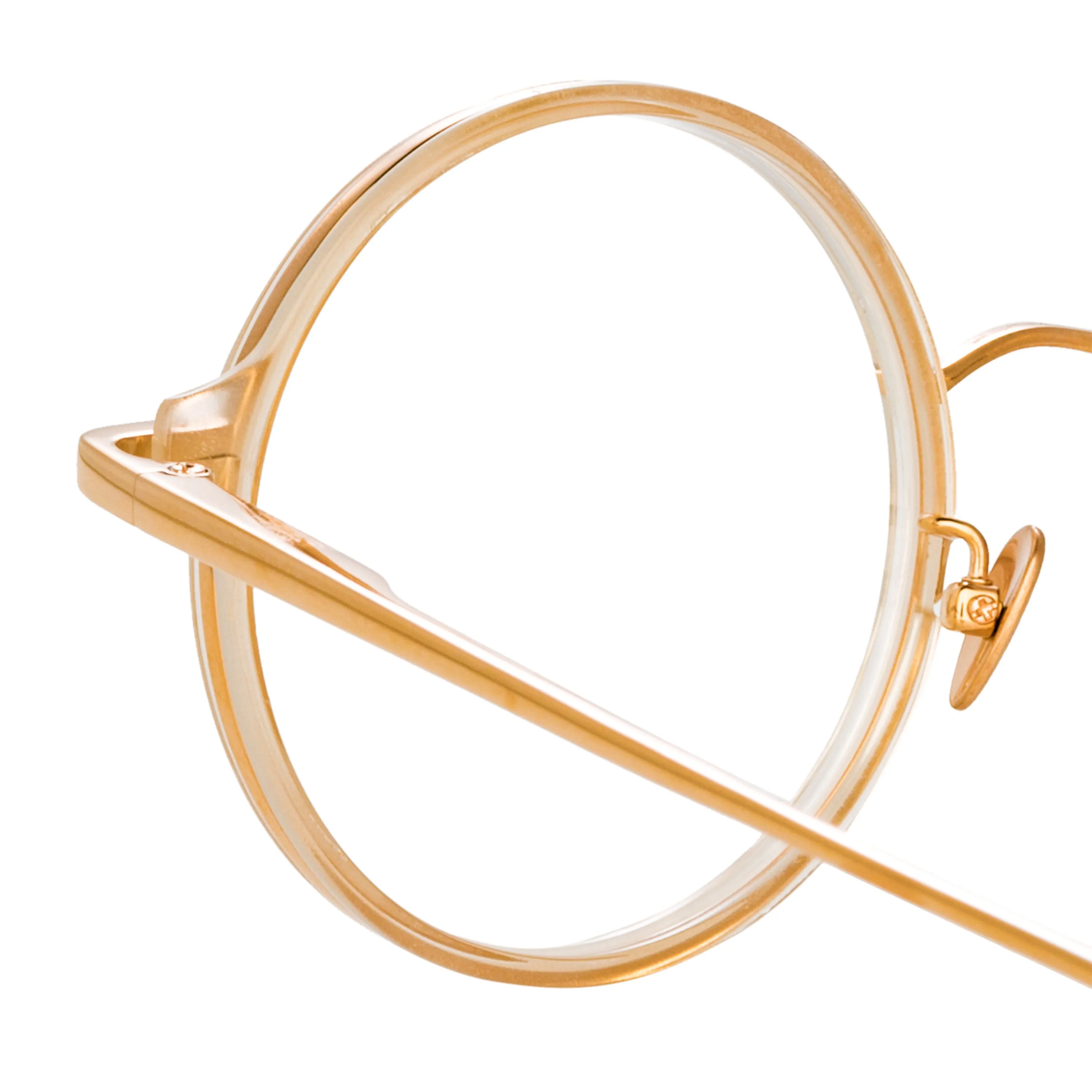 Bara Round Optical Frame in Ash sold by Linda Farrow product image thumbnail 5