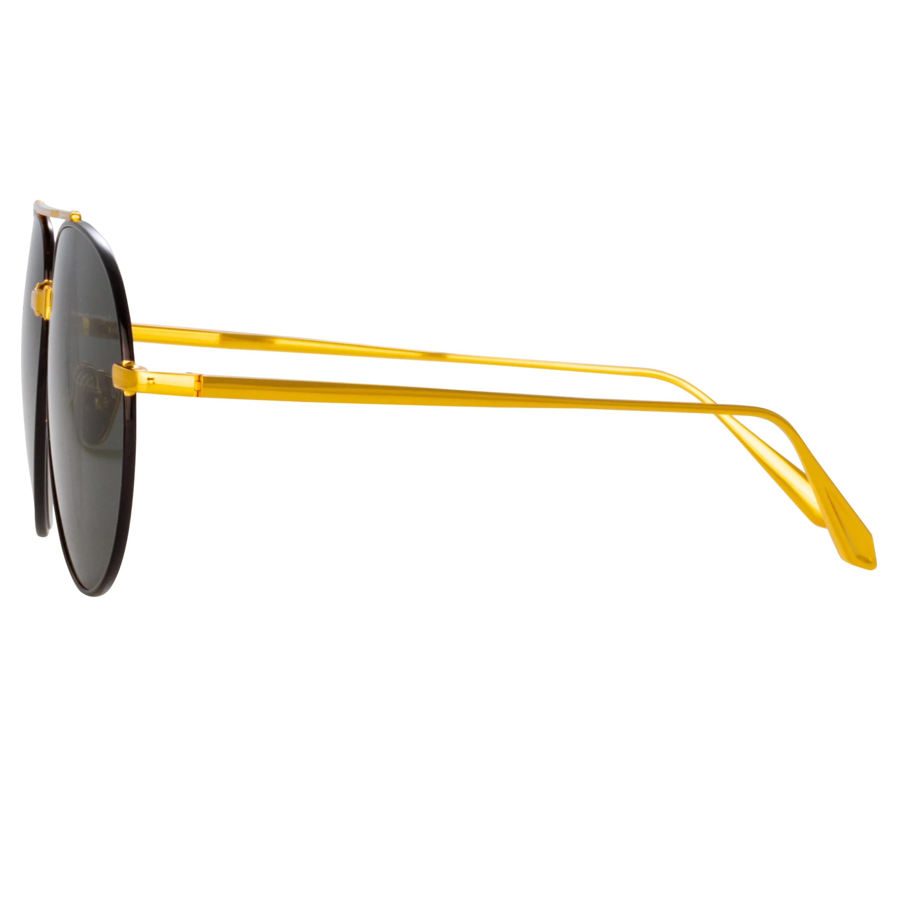 Marcelo Aviator Sunglasses in Black and Yellow Gold sold by Linda Farrow product image thumbnail 4