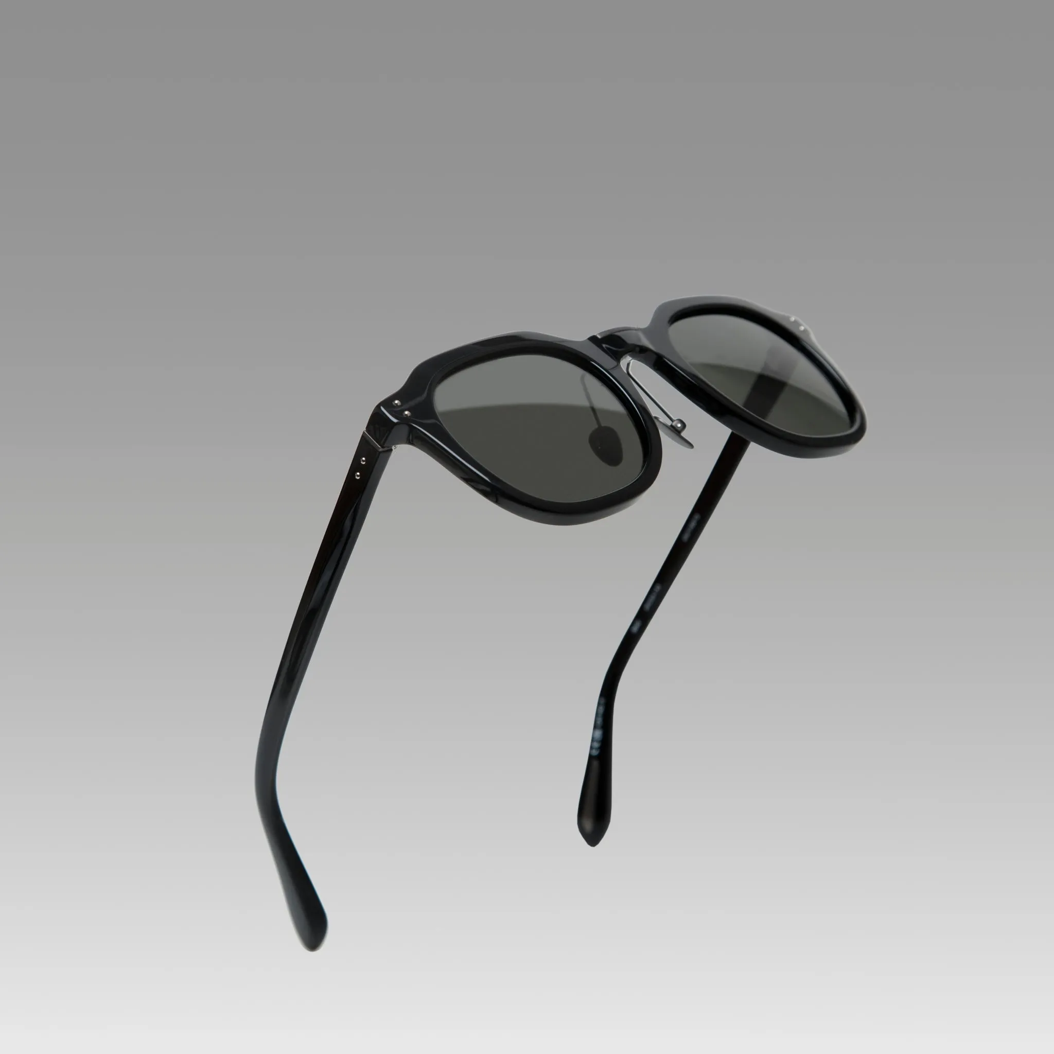 Fletcher Angular Sunglasses in Black and Grey sold by Linda Farrow