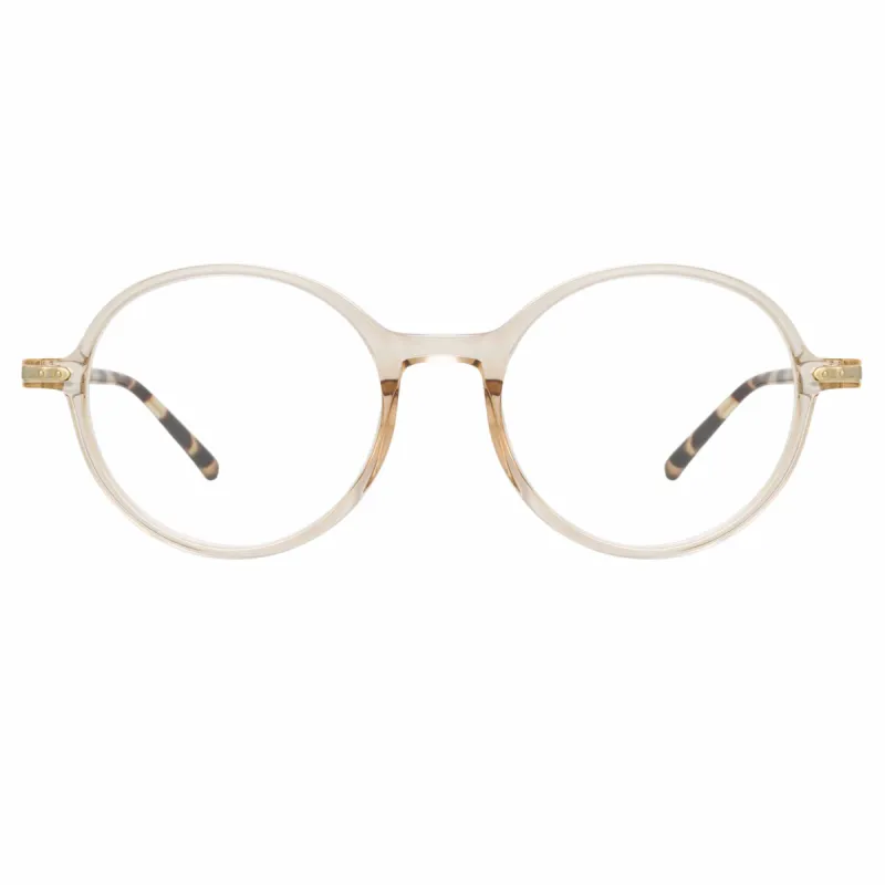 Merrick Oval Optical Frame in Ash sold by Linda Farrow