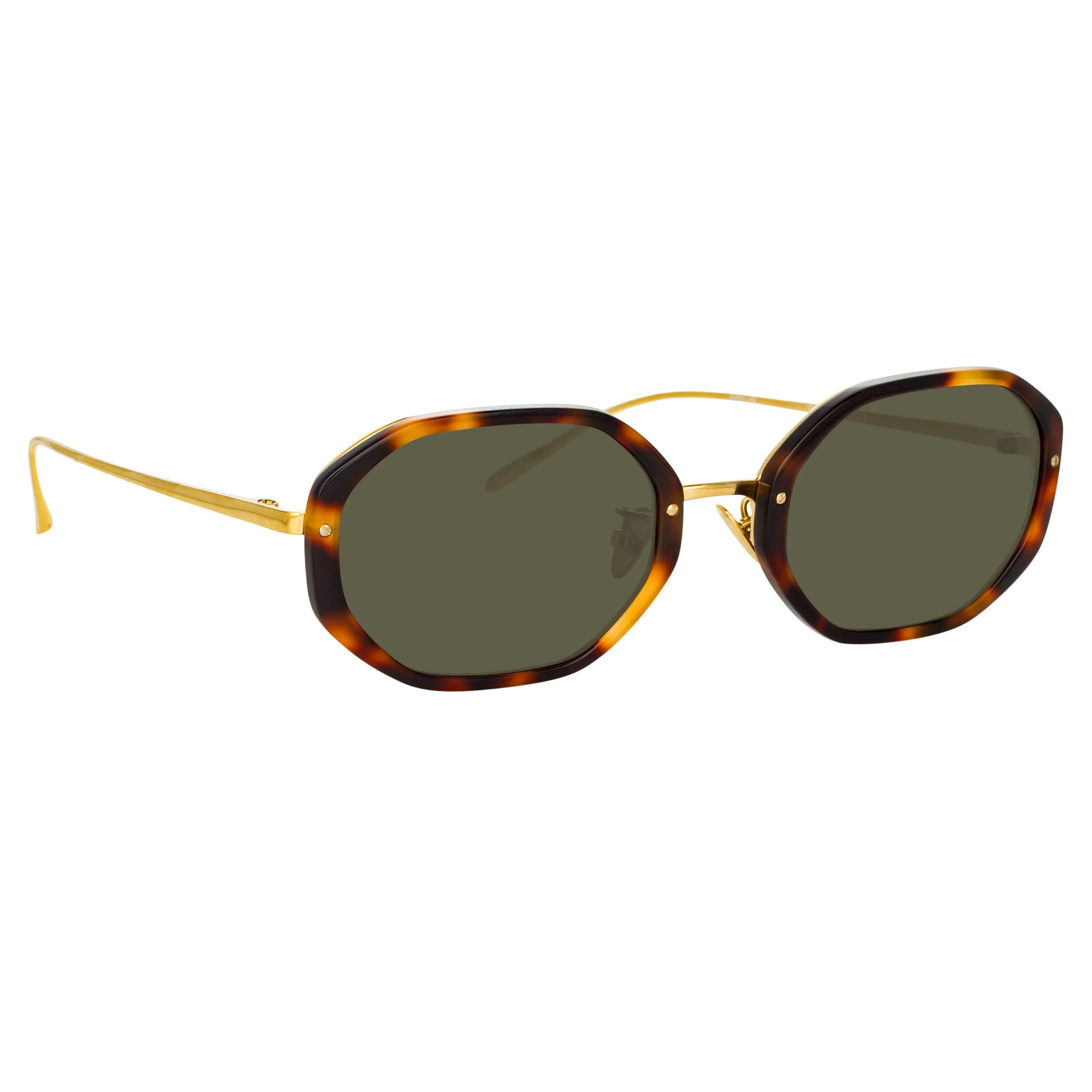 Tyler Angular Sunglasses in Tortoiseshell sold by Linda Farrow product image thumbnail 3