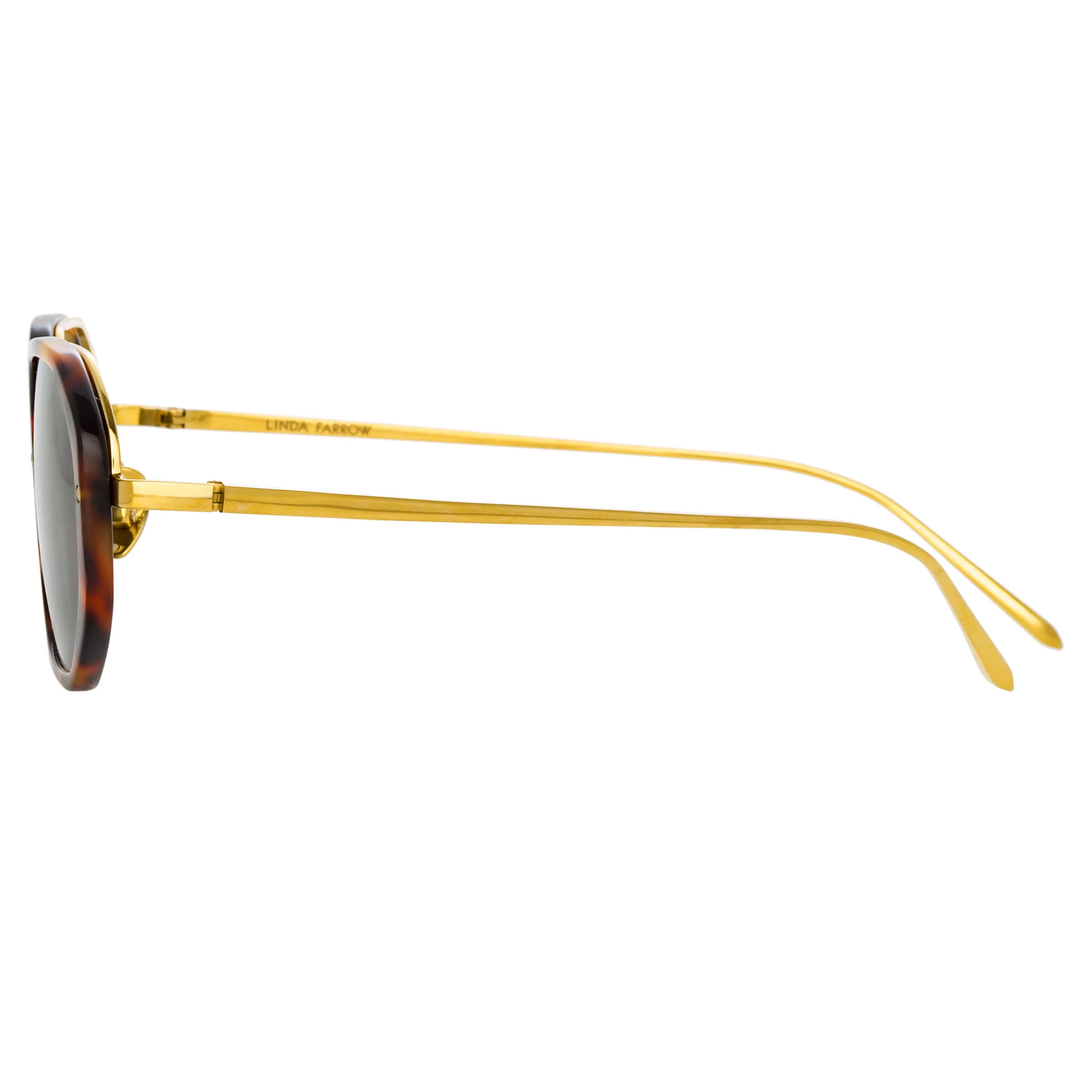 Tyler Angular Sunglasses in Tortoiseshell sold by Linda Farrow product image thumbnail 5