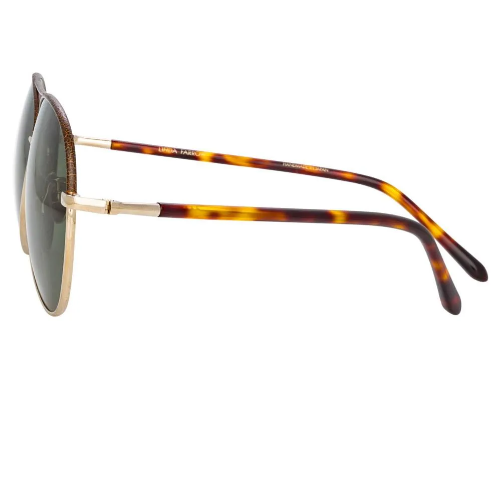 Diabolo Aviator Sunglasses in Light Gold sold by Linda Farrow product image thumbnail 3