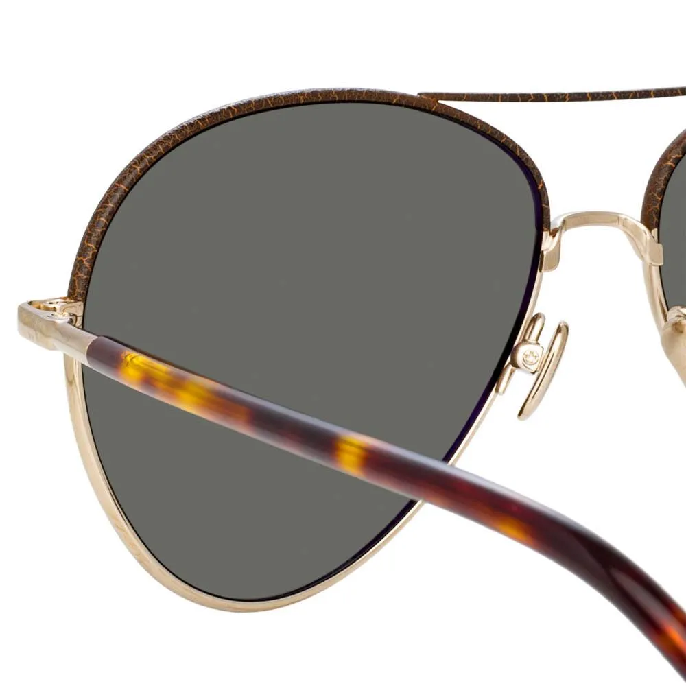 Diabolo Aviator Sunglasses in Light Gold sold by Linda Farrow product image thumbnail 4