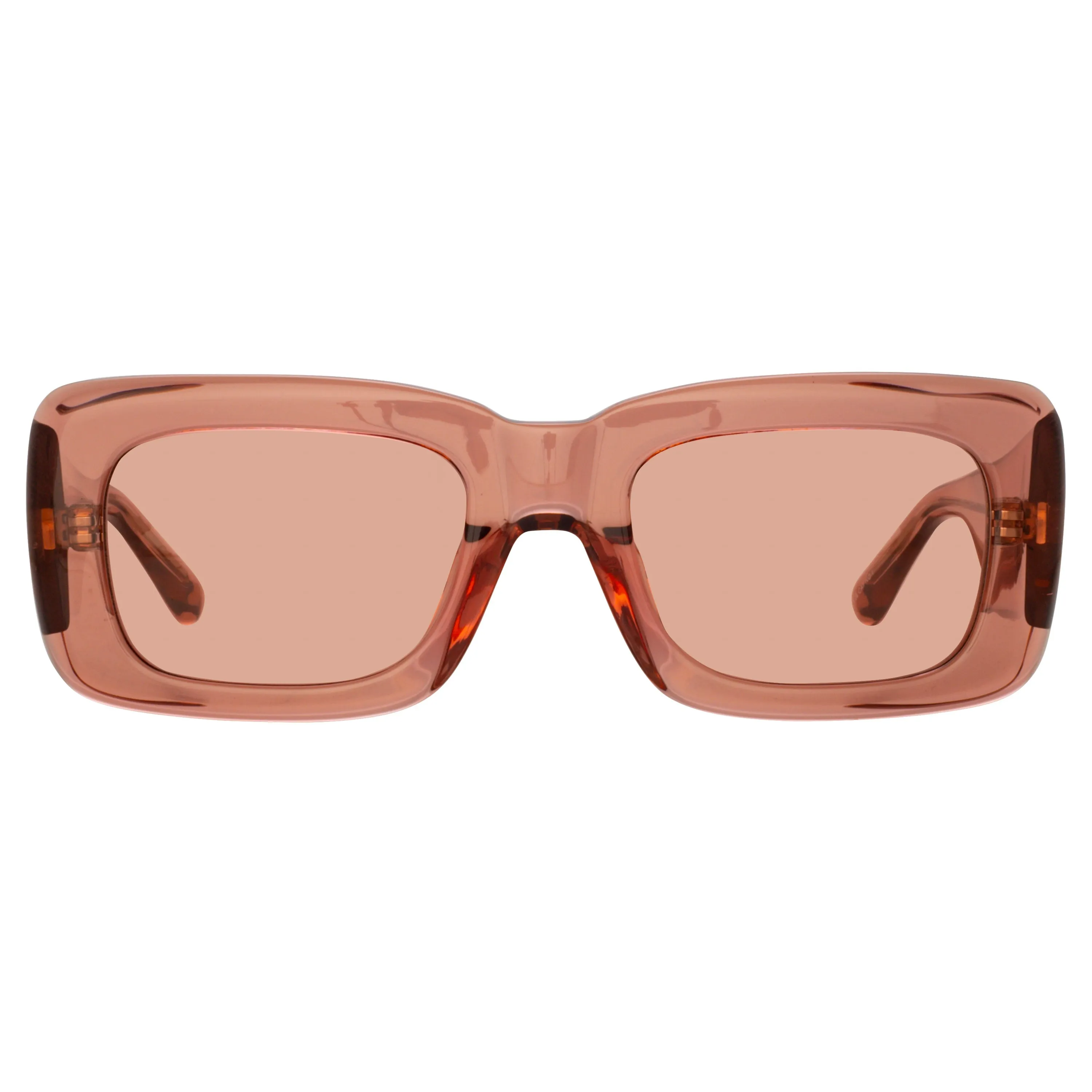 The Attico Marfa Rectangular Sunglasses in Peach sold by Linda Farrow product image thumbnail 2