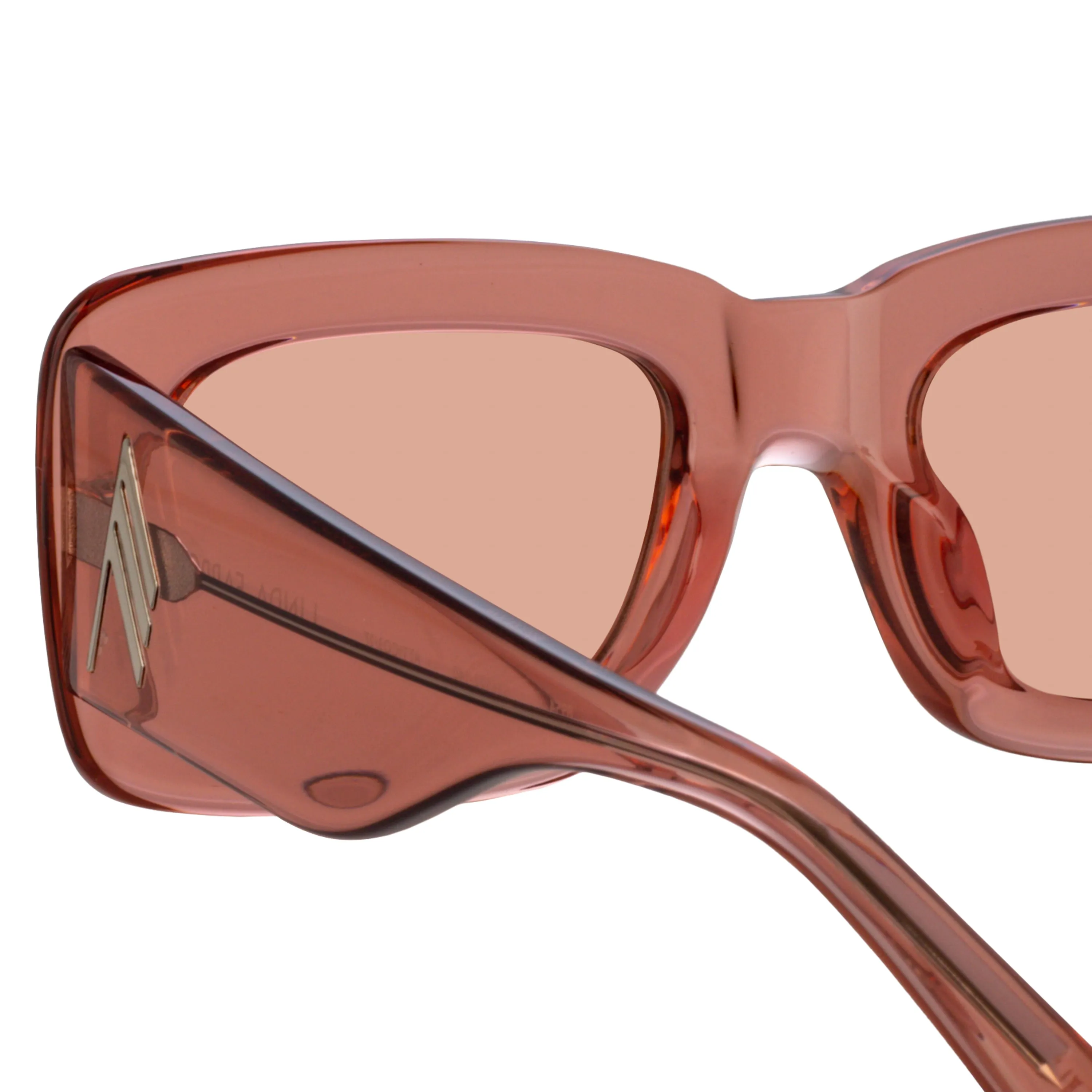 The Attico Marfa Rectangular Sunglasses in Peach sold by Linda Farrow product image thumbnail 3