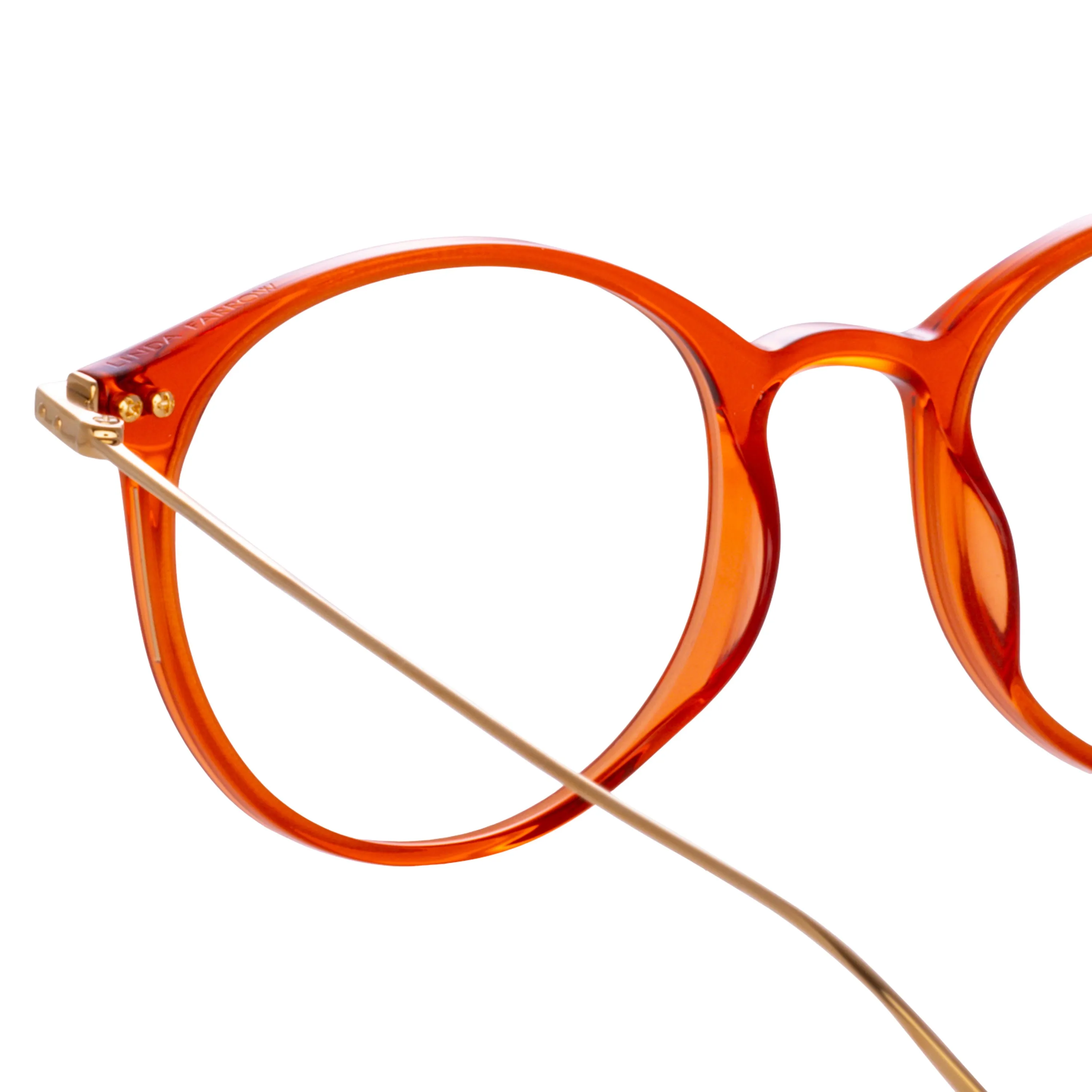 Men's Gray Oval Optical Frame in Amber (Asian Fit) sold by Linda Farrow product image thumbnail 5