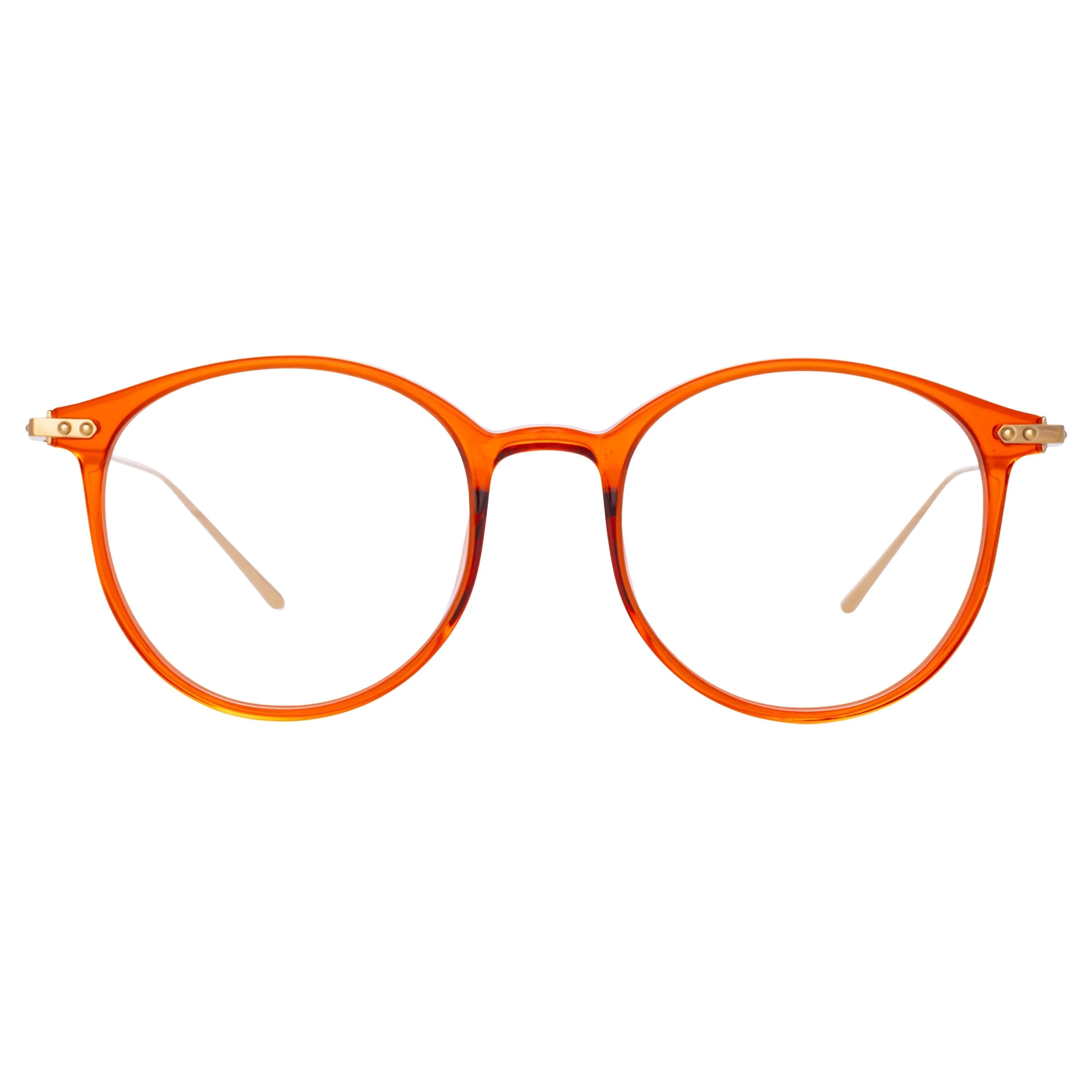 Men's Gray Oval Optical Frame in Amber (Asian Fit) sold by Linda Farrow product image thumbnail 2