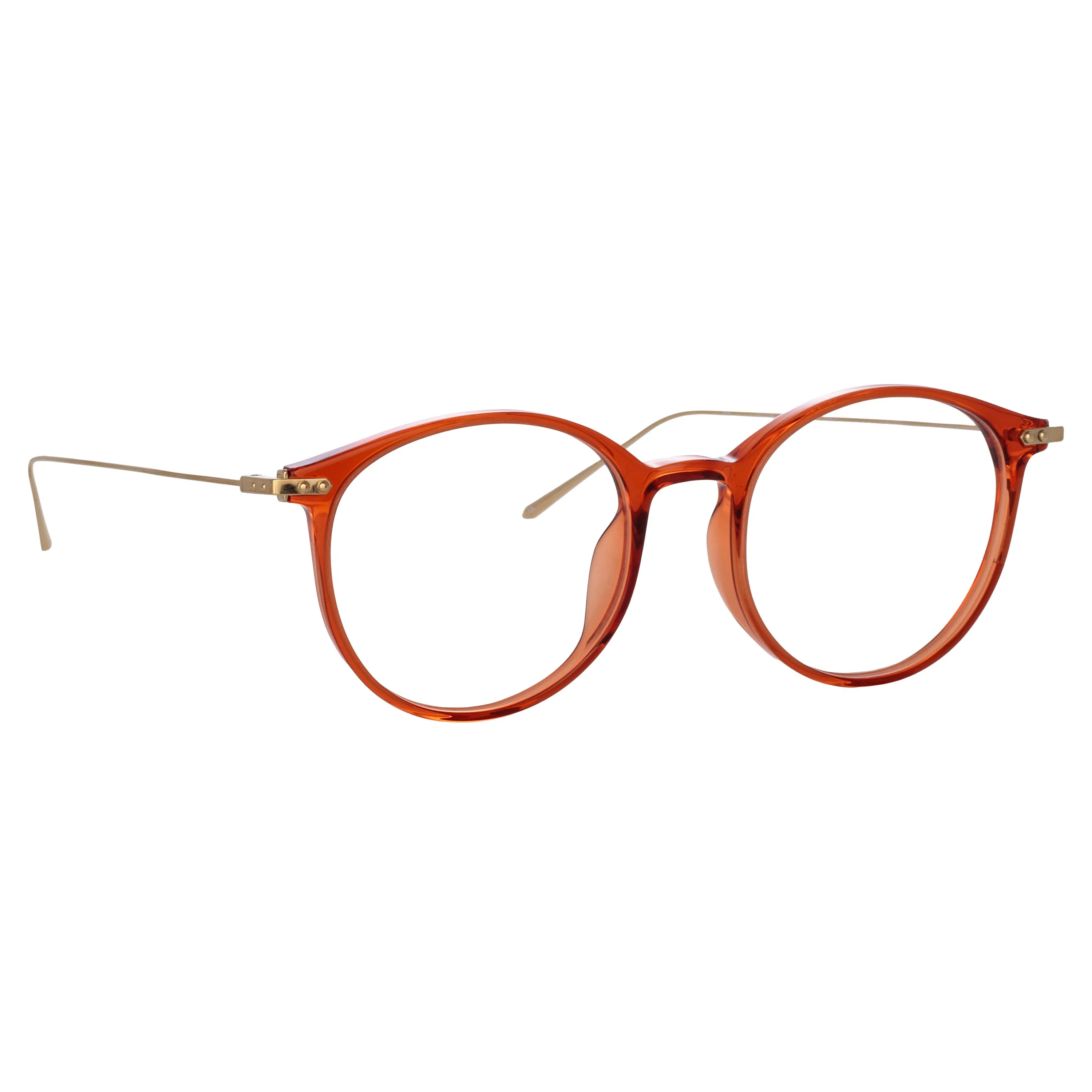 Men's Gray Oval Optical Frame in Amber (Asian Fit) sold by Linda Farrow product image thumbnail 3