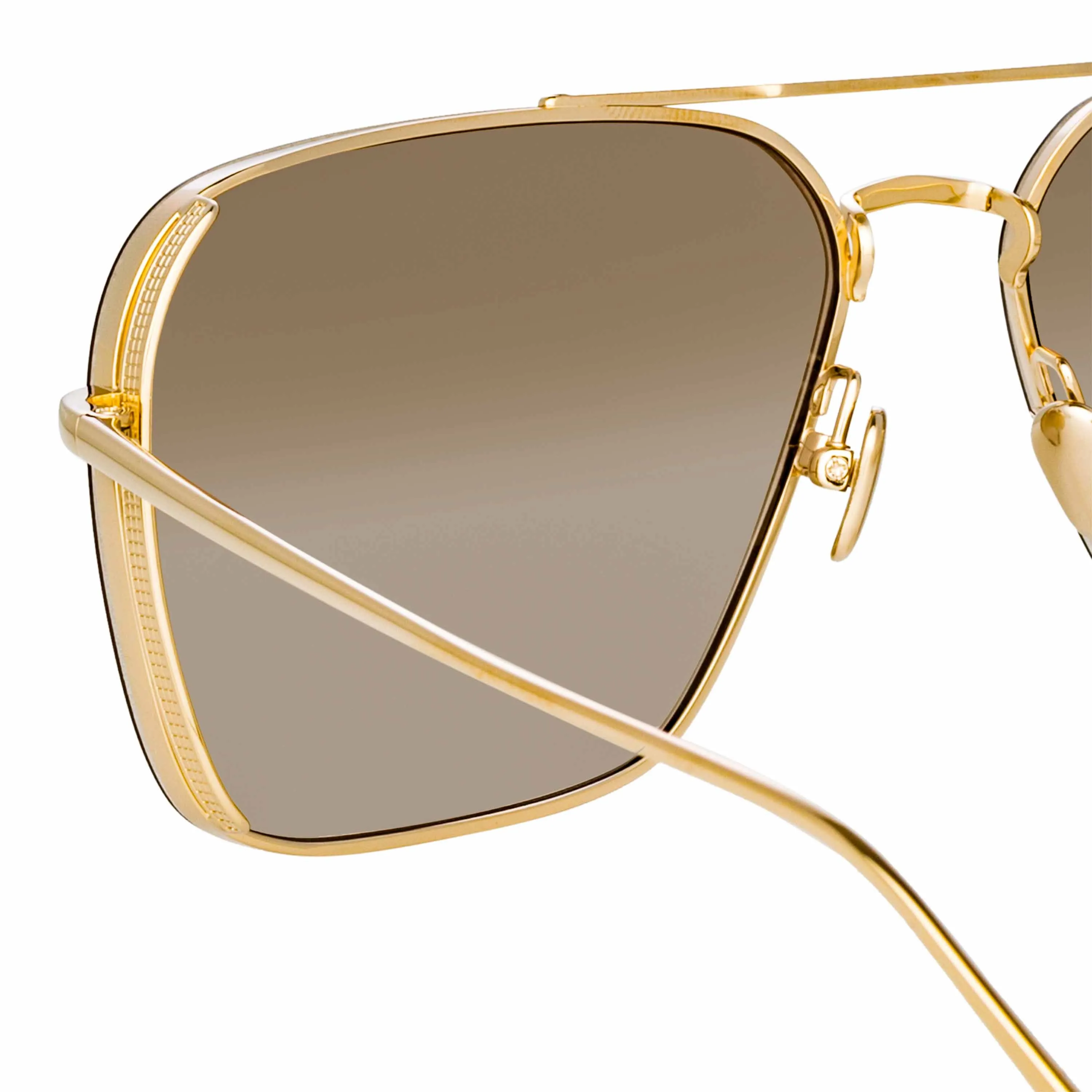 The Asher | Aviator Sunglasses in Light Gold Frame (C4) sold by Linda Farrow product image thumbnail 4