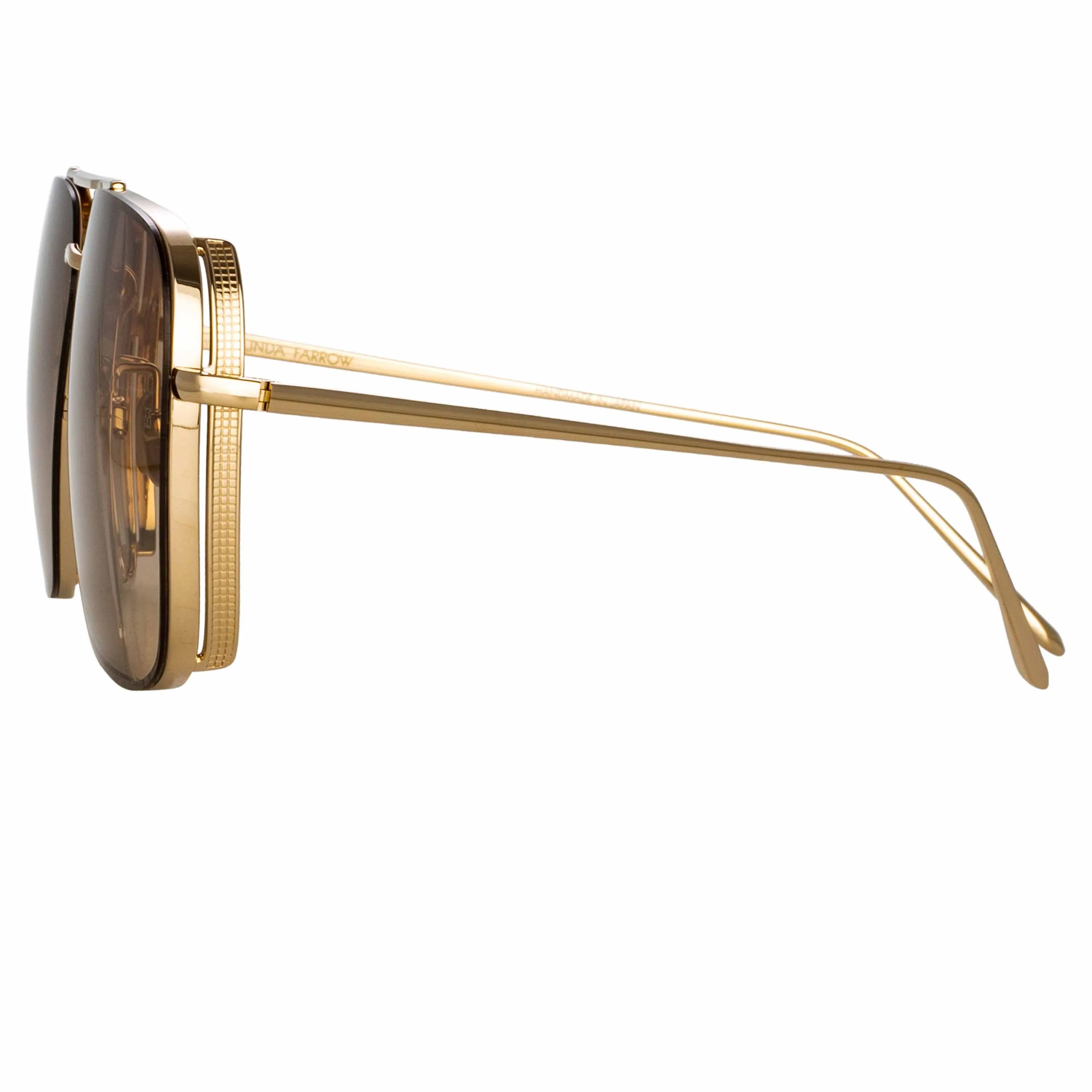 The Asher | Aviator Sunglasses in Light Gold Frame (C4) sold by Linda Farrow product image thumbnail 3