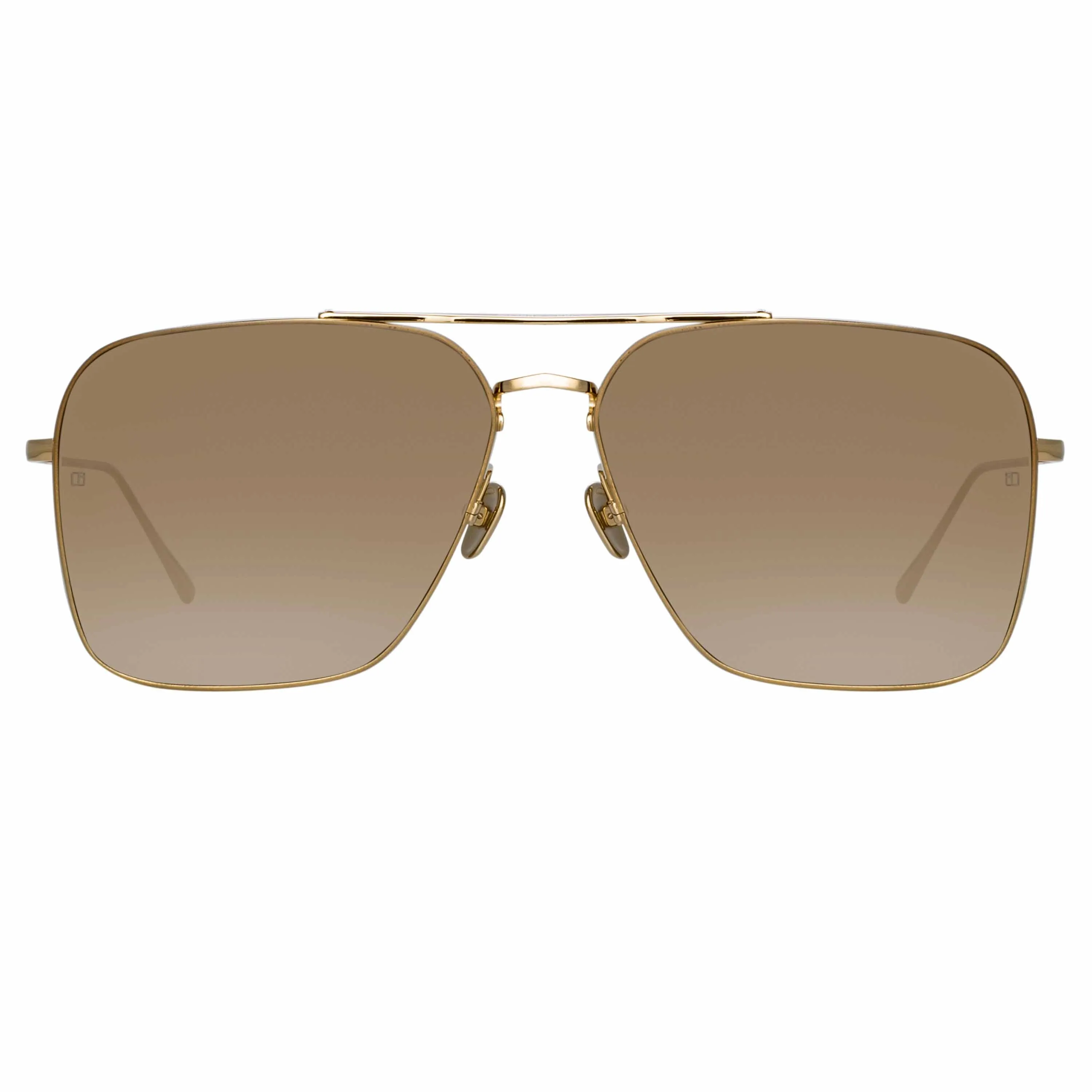The Asher | Aviator Sunglasses in Light Gold Frame (C4) sold by Linda Farrow product image thumbnail 2