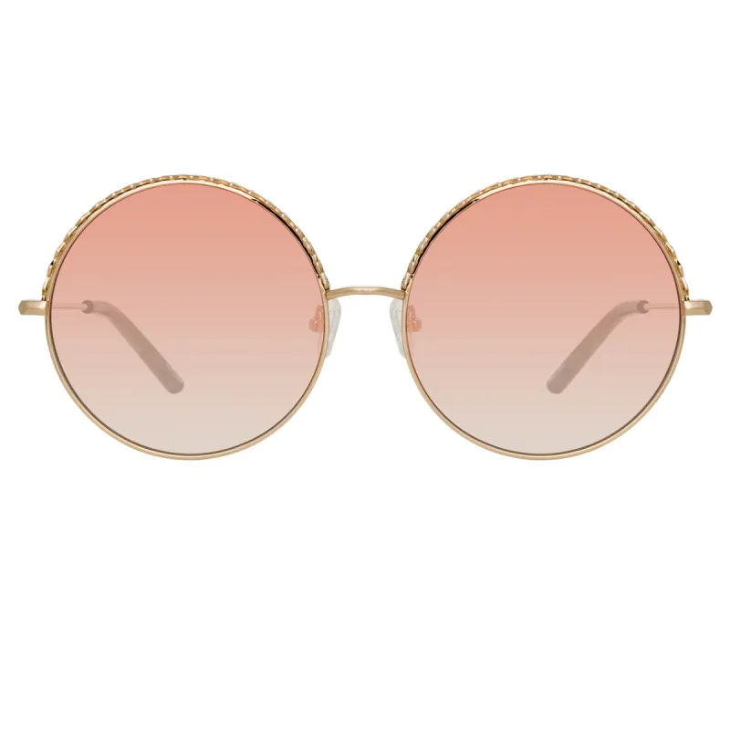 Matthew Williamson Geranium Sunglasses in Light Gold and Orange sold by Linda Farrow
