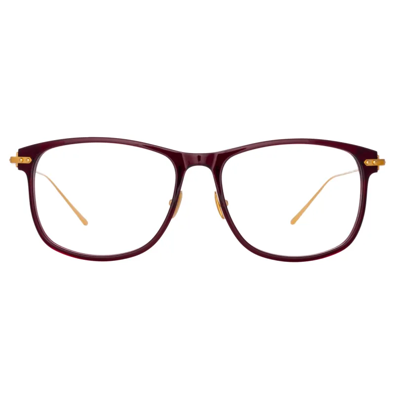 Finial Optical D-Frame in Burgundy sold by Linda Farrow