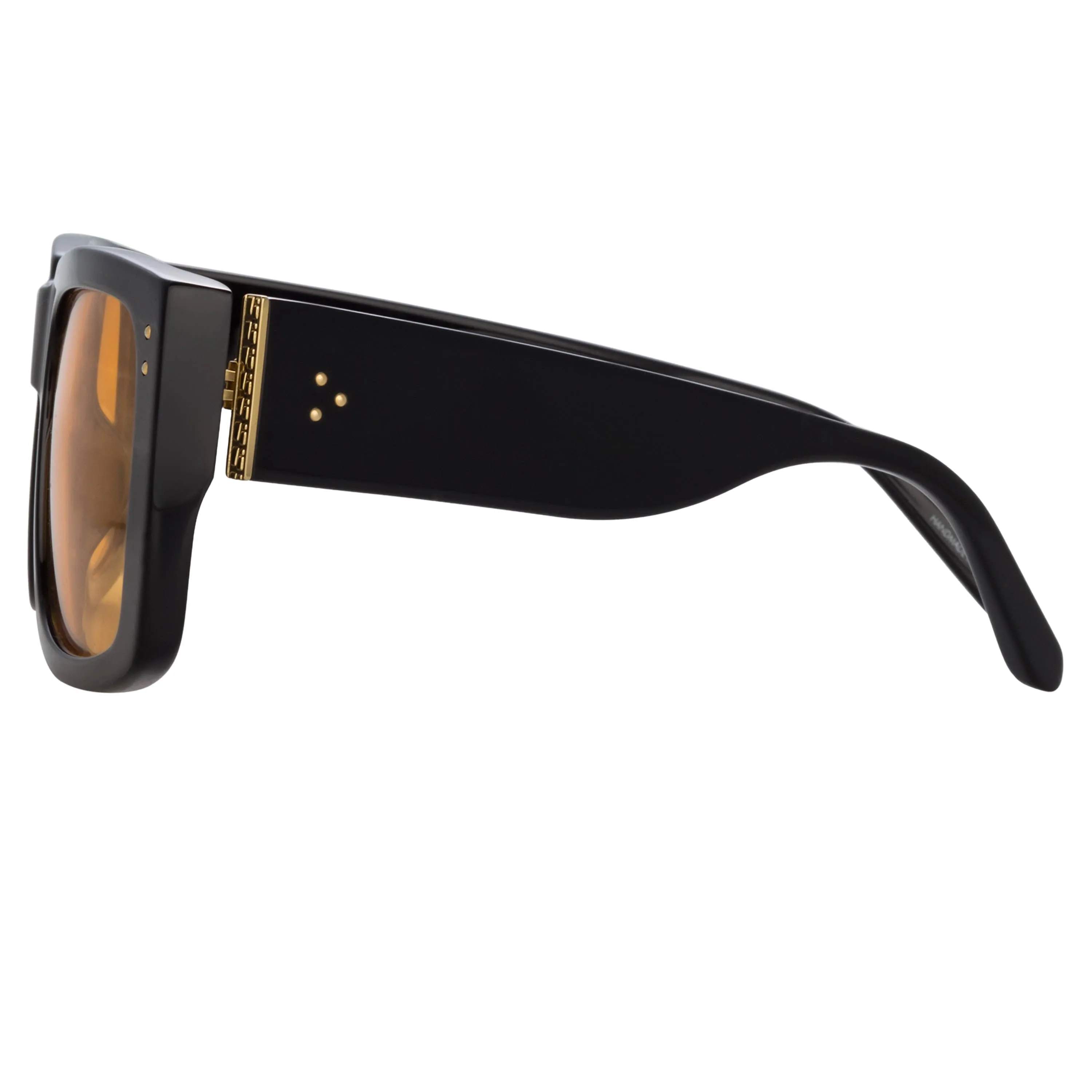 Morrison Rectangular Sunglasses in Black and Orange (Men's) sold by Linda Farrow product image thumbnail 4