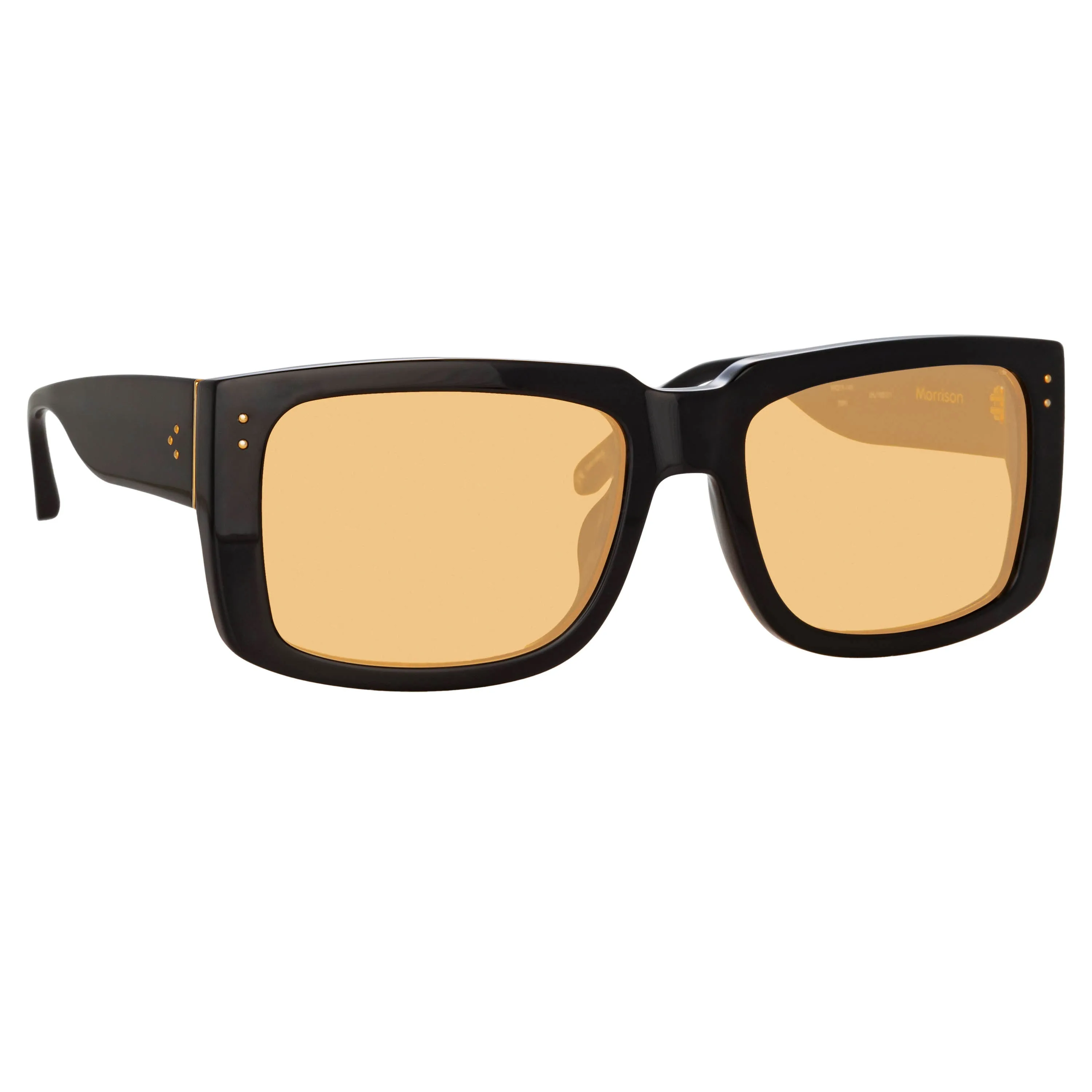 Morrison Rectangular Sunglasses in Black and Orange (Men's) sold by Linda Farrow product image thumbnail 3