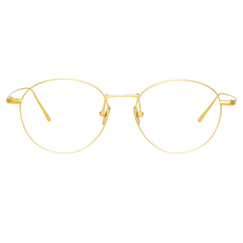 Mayne Oval Optical A Frame in Yellow Gold sold by Linda Farrow