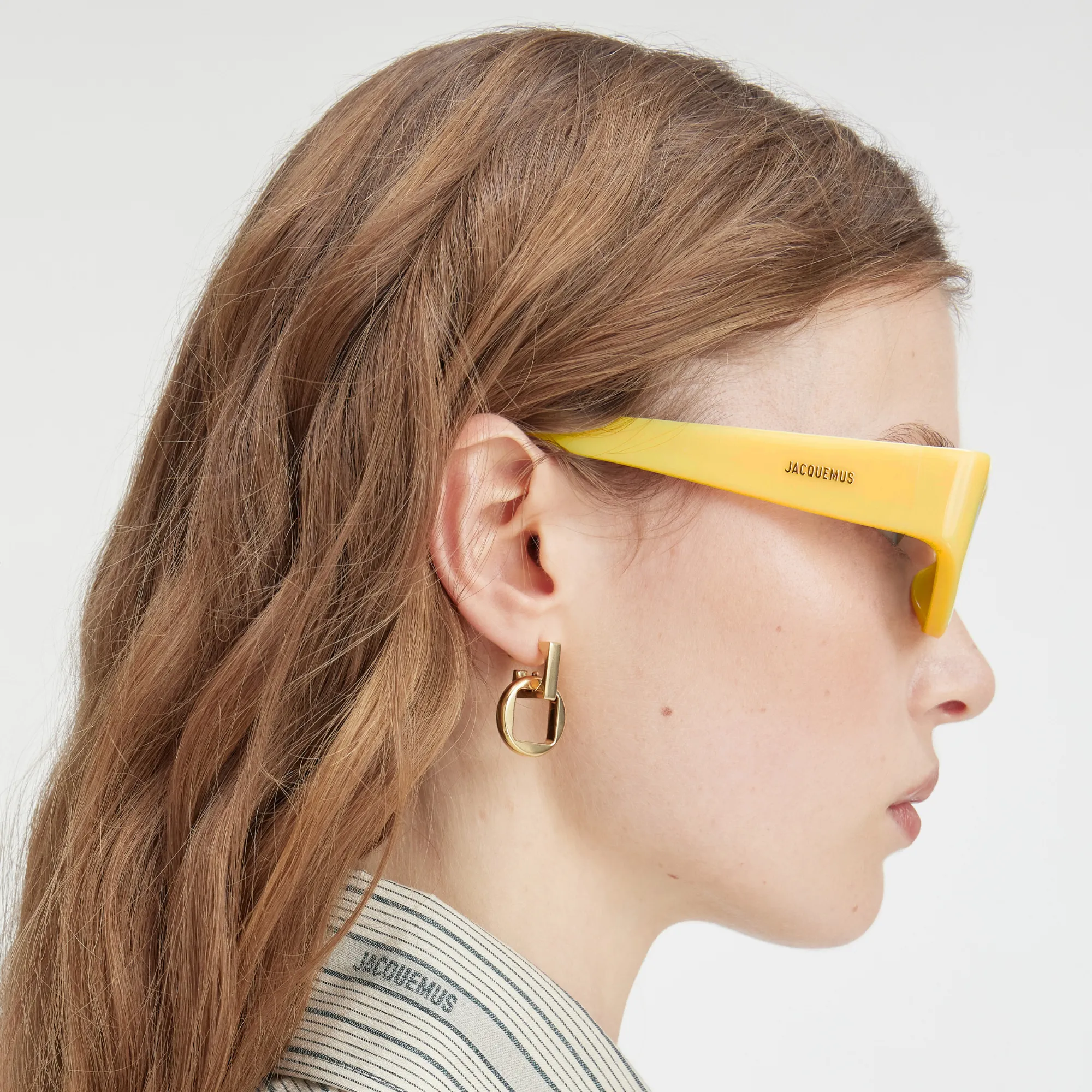 Ovalo Oval Sunglasses in Yellow by Jacquemus sold by Linda Farrow product image thumbnail 3