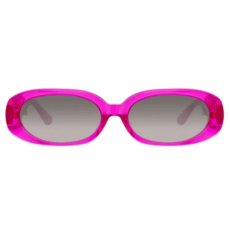 Cara Oval Sunglasses in Fuchsia sold by Linda Farrow