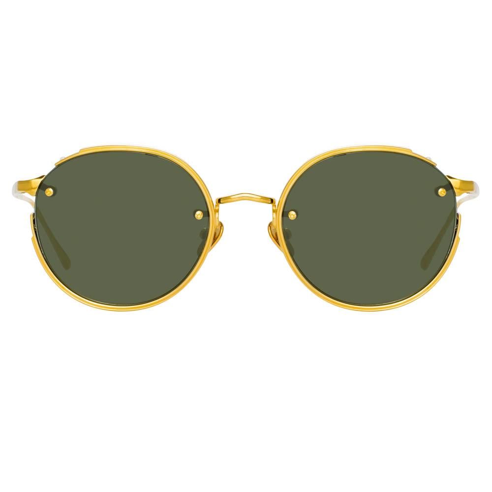 Nicks Oval Sunglasses in Yellow Gold sold by Linda Farrow product image thumbnail 2