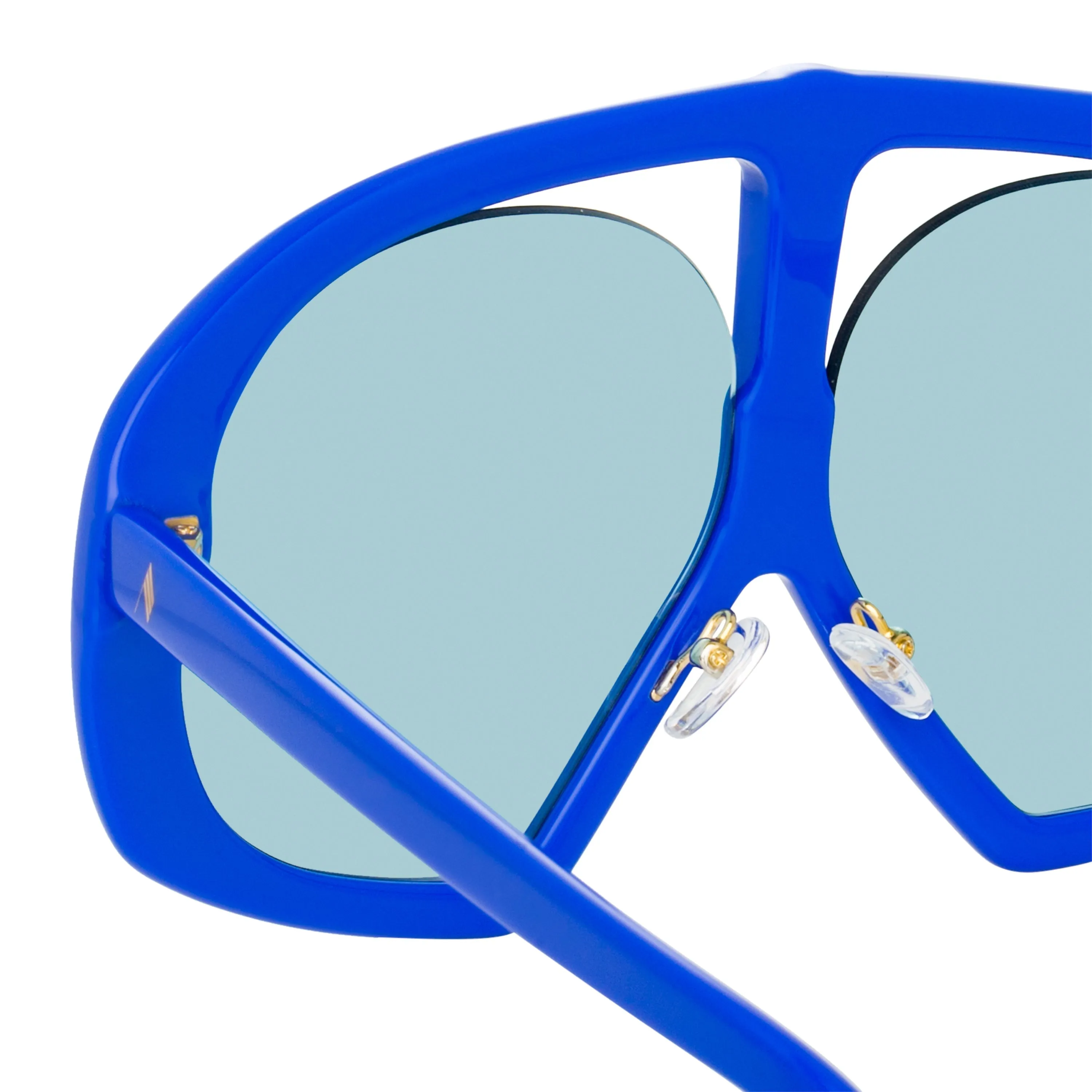 The Attico Ibiza Aviator Sunglasses in Blue sold by Linda Farrow product image thumbnail 3