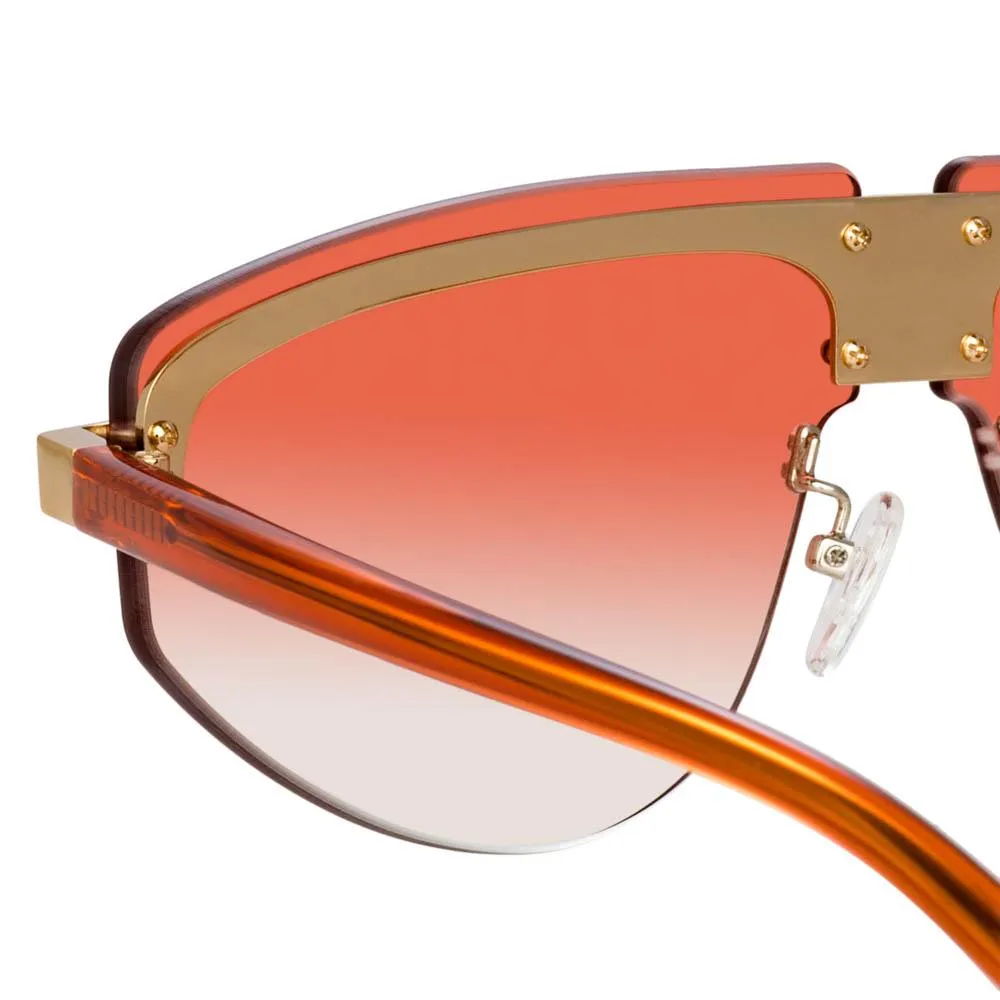 Matthew Williamson Hyacinth Aviator Sunglasses in Light Gold Tone sold by Linda Farrow product image thumbnail 4