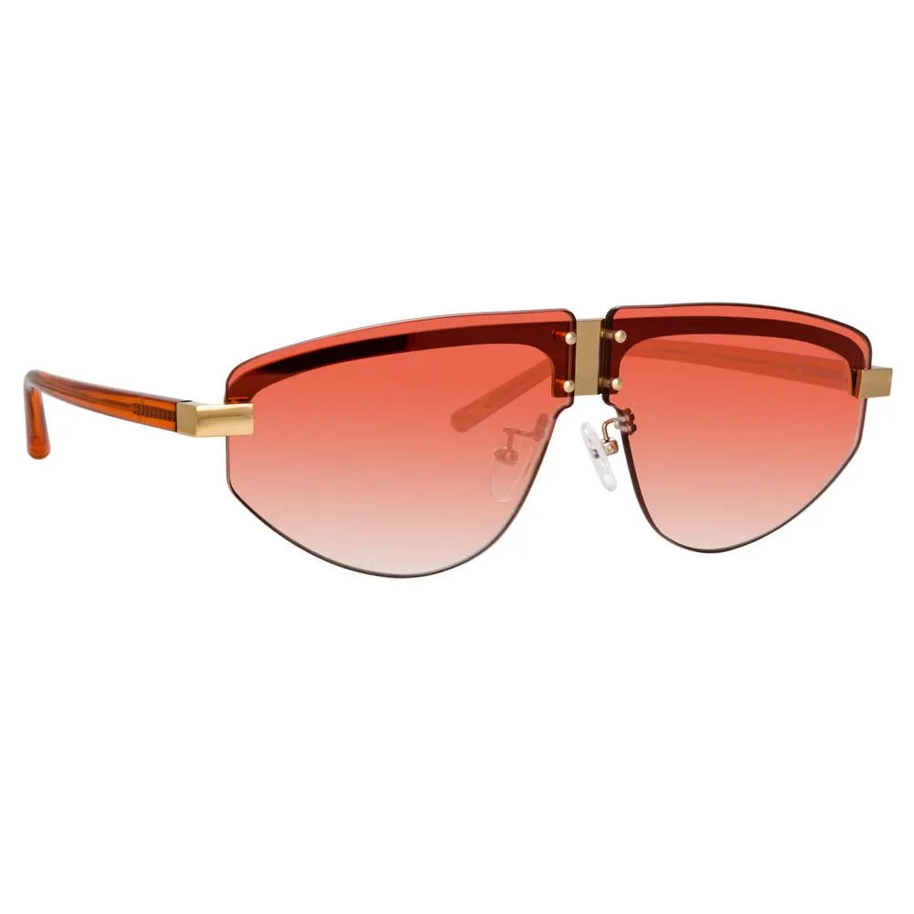 Matthew Williamson Hyacinth Aviator Sunglasses in Light Gold Tone sold by Linda Farrow product image thumbnail 2