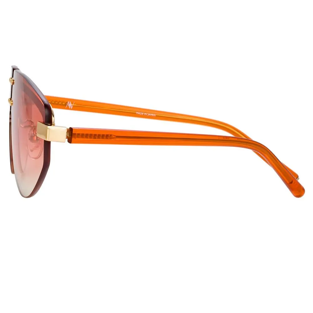 Matthew Williamson Hyacinth Aviator Sunglasses in Light Gold Tone sold by Linda Farrow product image thumbnail 3