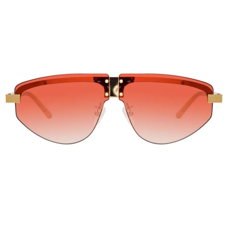Matthew Williamson Hyacinth Aviator Sunglasses in Light Gold Tone sold by Linda Farrow
