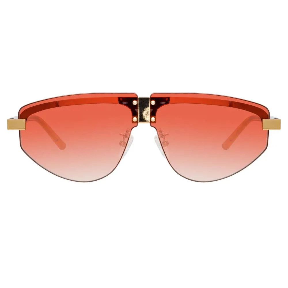 Matthew Williamson Hyacinth Aviator Sunglasses in Light Gold Tone sold by Linda Farrow