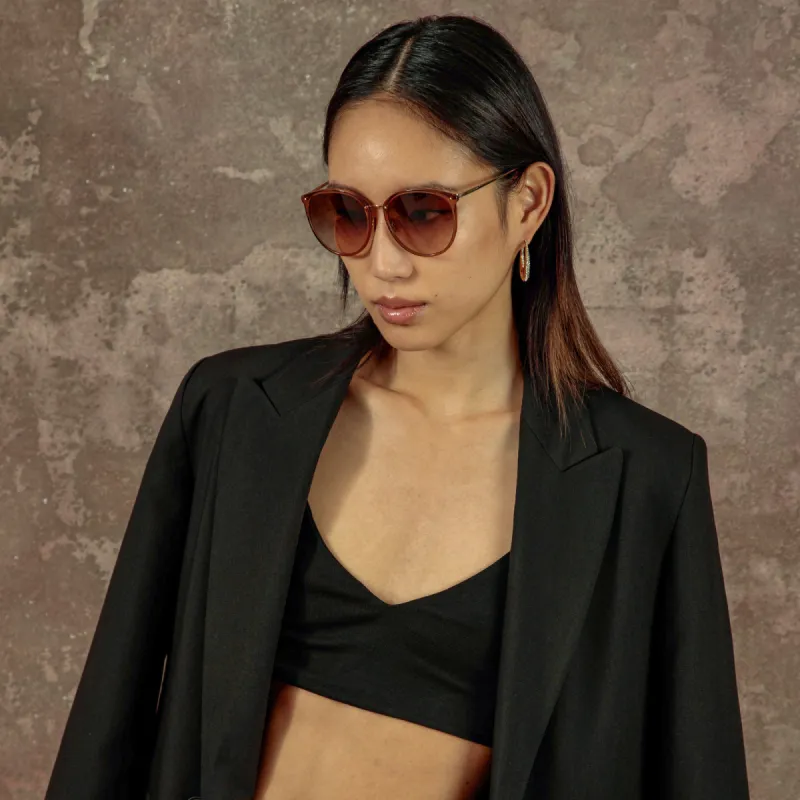 The Calthorpe | Oval Sunglasses in Brown Frame (C75) sold by Linda Farrow