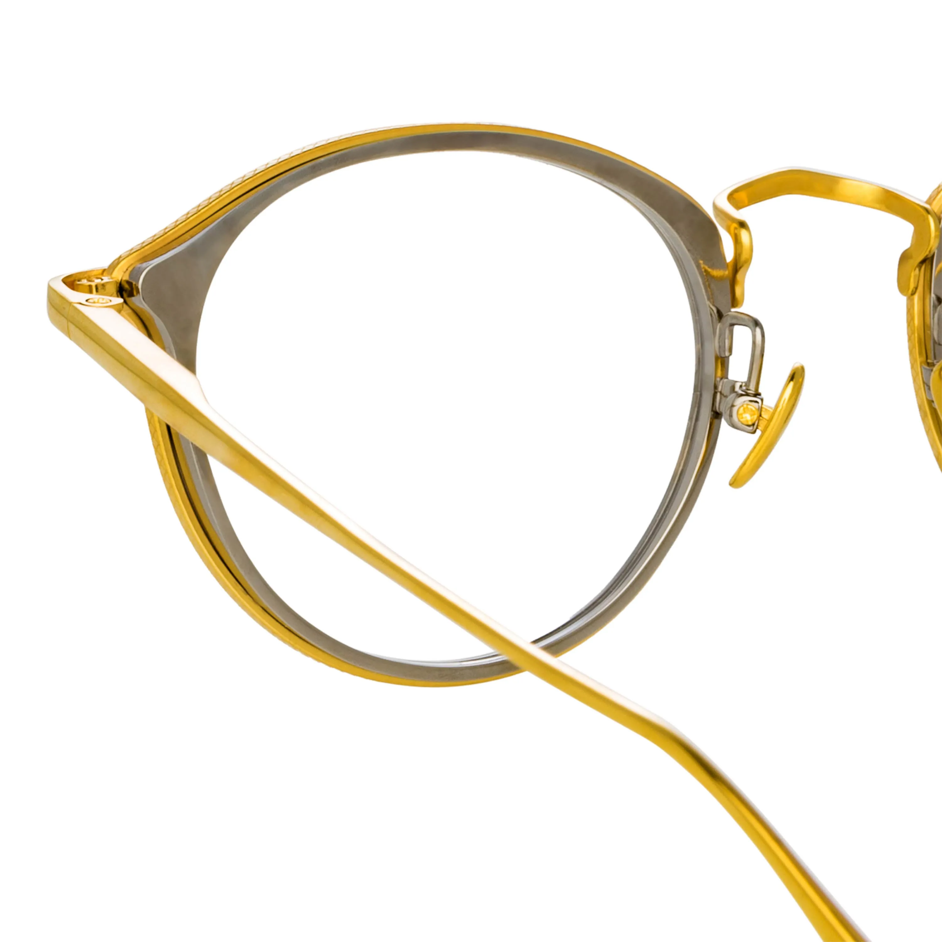 Luis Oval Optical Frame in Yellow Gold and White Gold (Men's) sold by Linda Farrow product image thumbnail 5