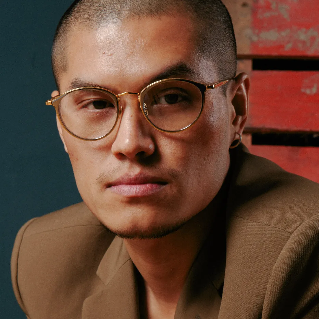 Luis Oval Optical Frame in Yellow Gold and White Gold (Men's) sold by Linda Farrow product image thumbnail 2