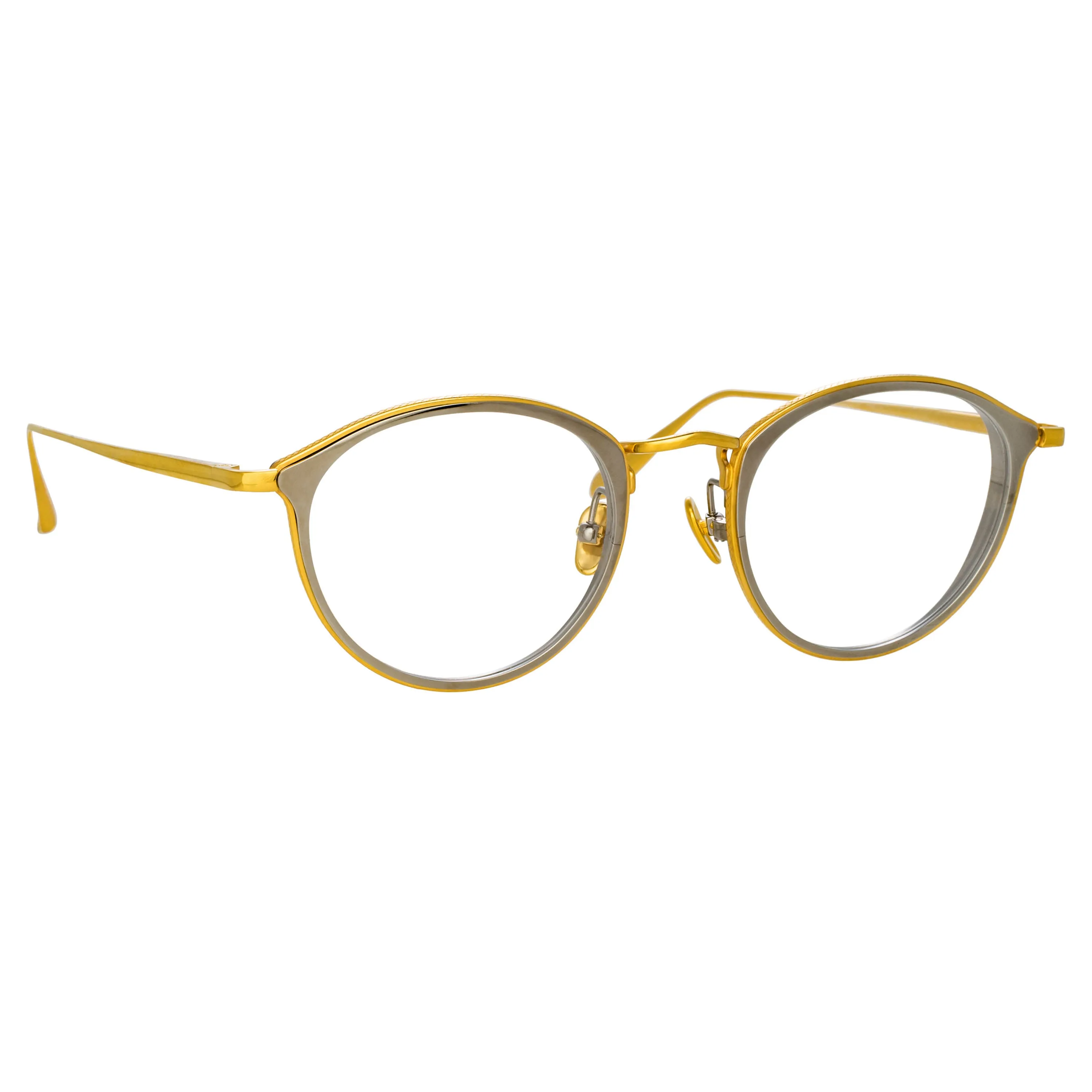Luis Oval Optical Frame in Yellow Gold and White Gold (Men's) sold by Linda Farrow product image thumbnail 3