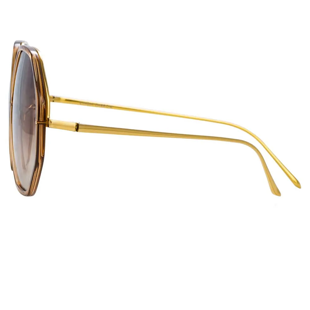 The Alona | Oversized Sunglasses in Brown Frame (C7) sold by Linda Farrow product image thumbnail 4