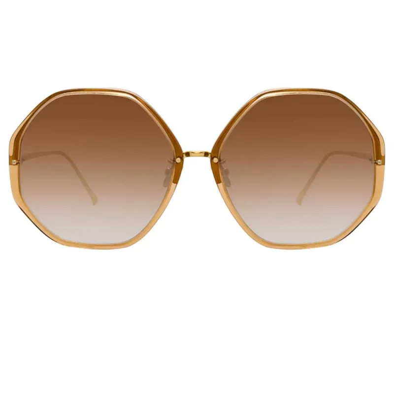 The Alona | Oversized Sunglasses in Brown Frame (C7) sold by Linda Farrow