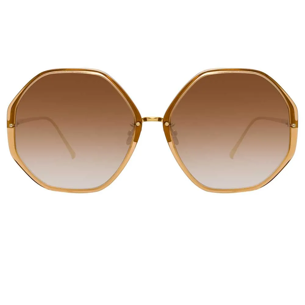 The Alona | Oversized Sunglasses in Brown Frame (C7) sold by Linda Farrow