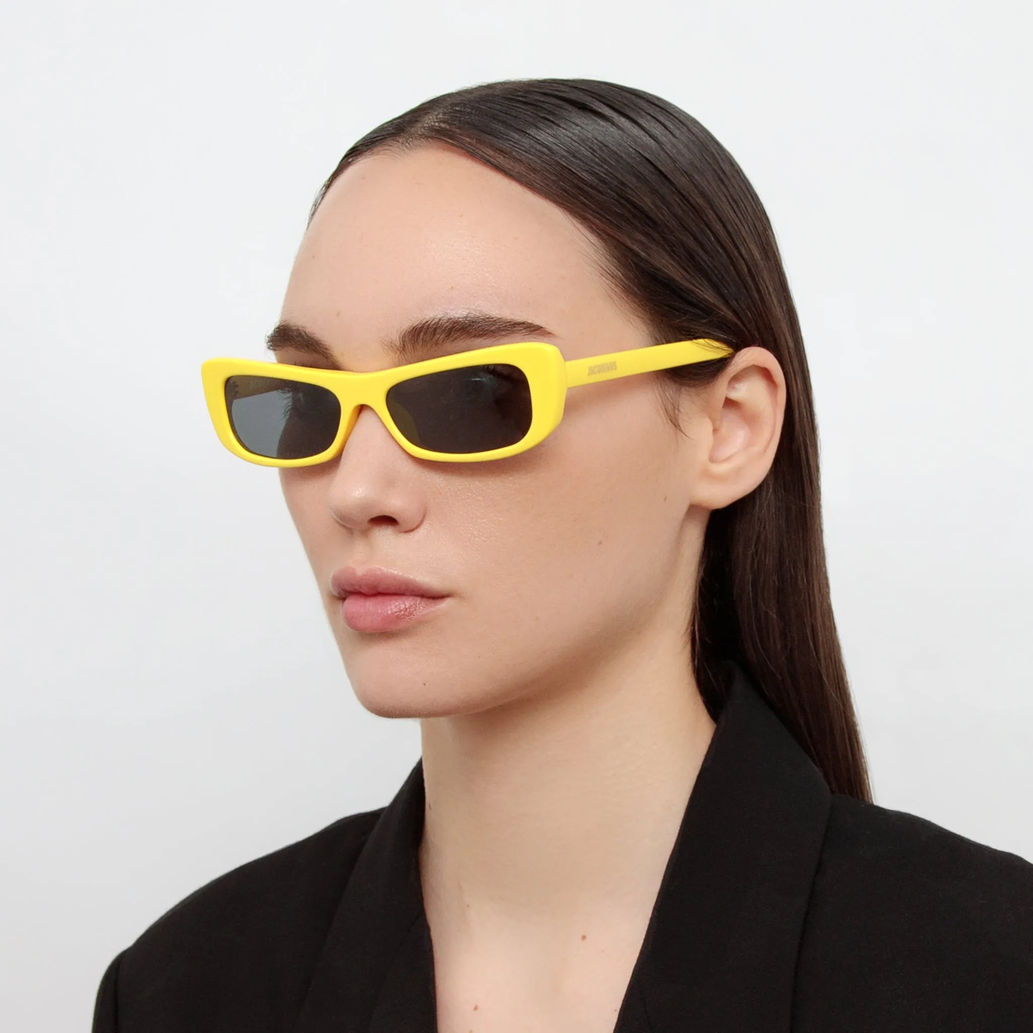 Capri Rectangular Sunglasses in Celadine by Jacquemus sold by Linda Farrow
