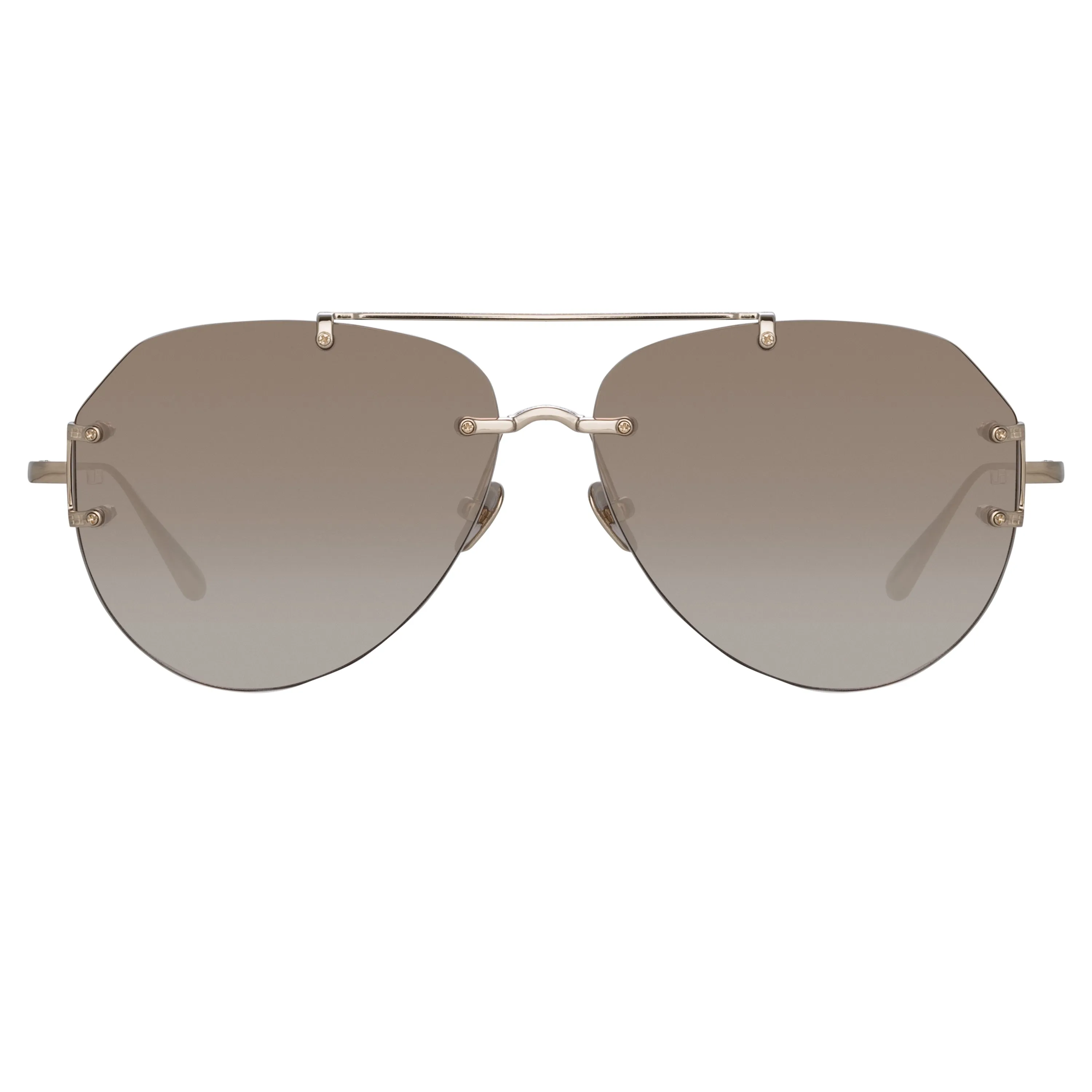 Duit Aviator Sunglasses in Light Gold sold by Linda Farrow product image thumbnail 2