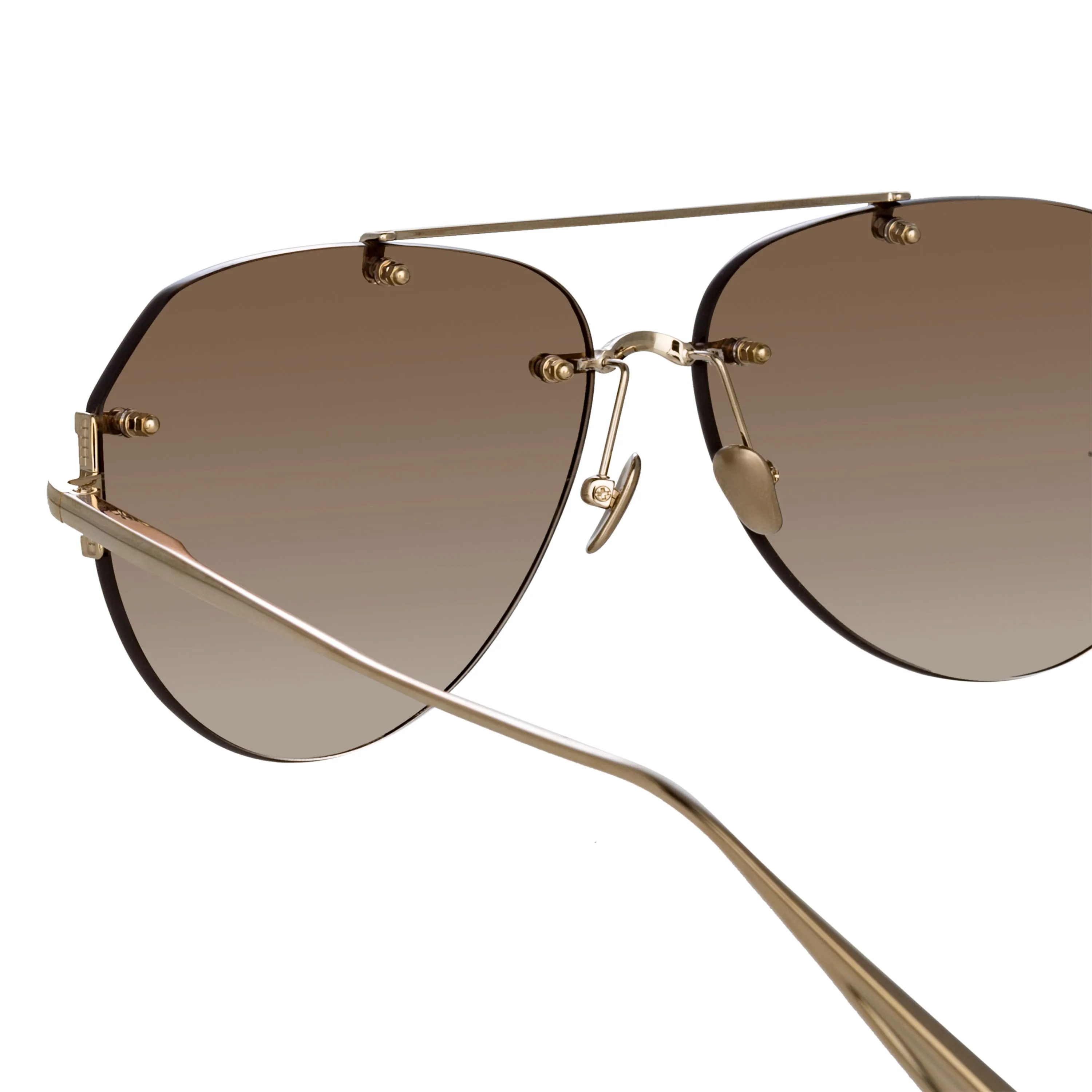 Duit Aviator Sunglasses in Light Gold sold by Linda Farrow product image thumbnail 4