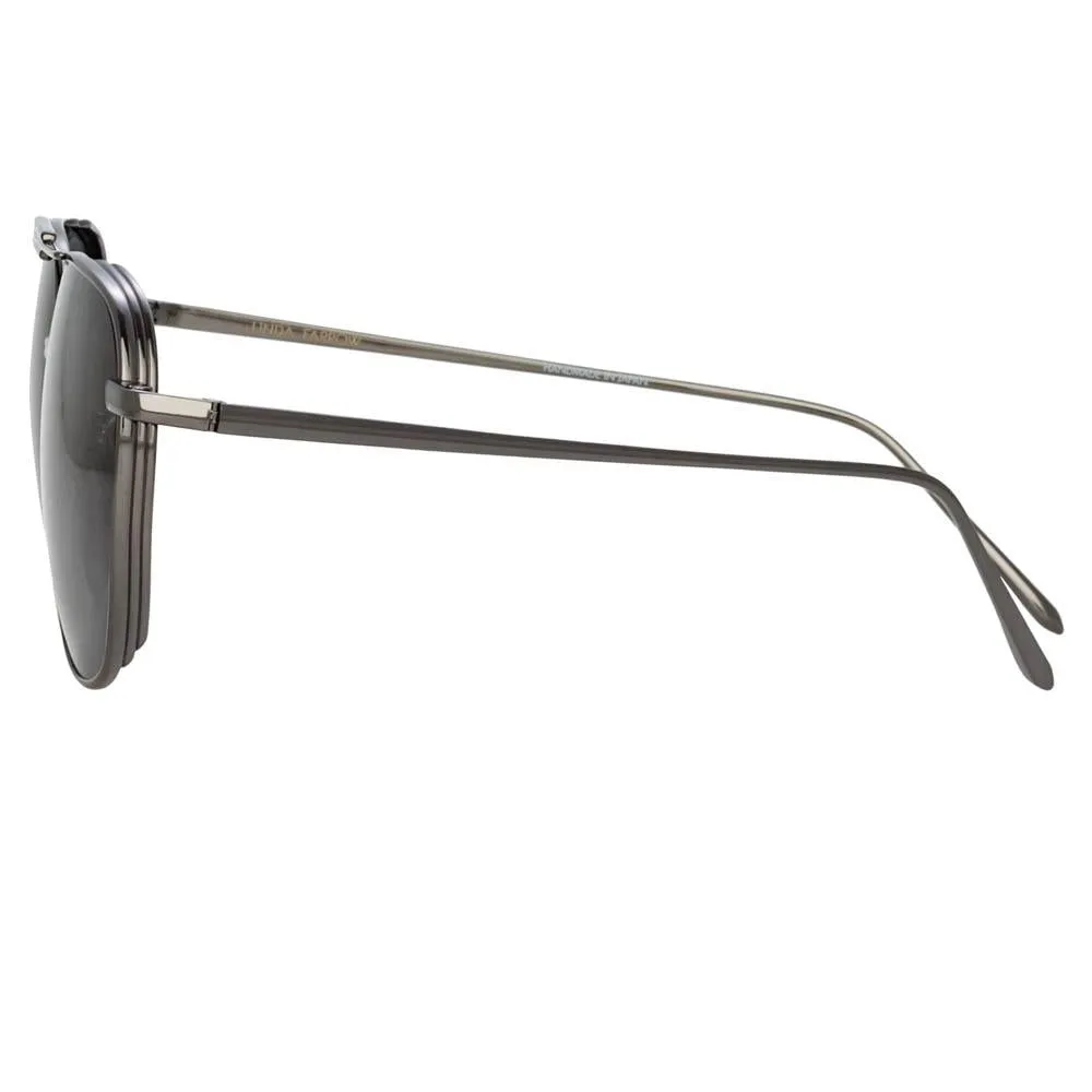 Wilder Aviator Sunglasses in Nickel sold by Linda Farrow product image thumbnail 3