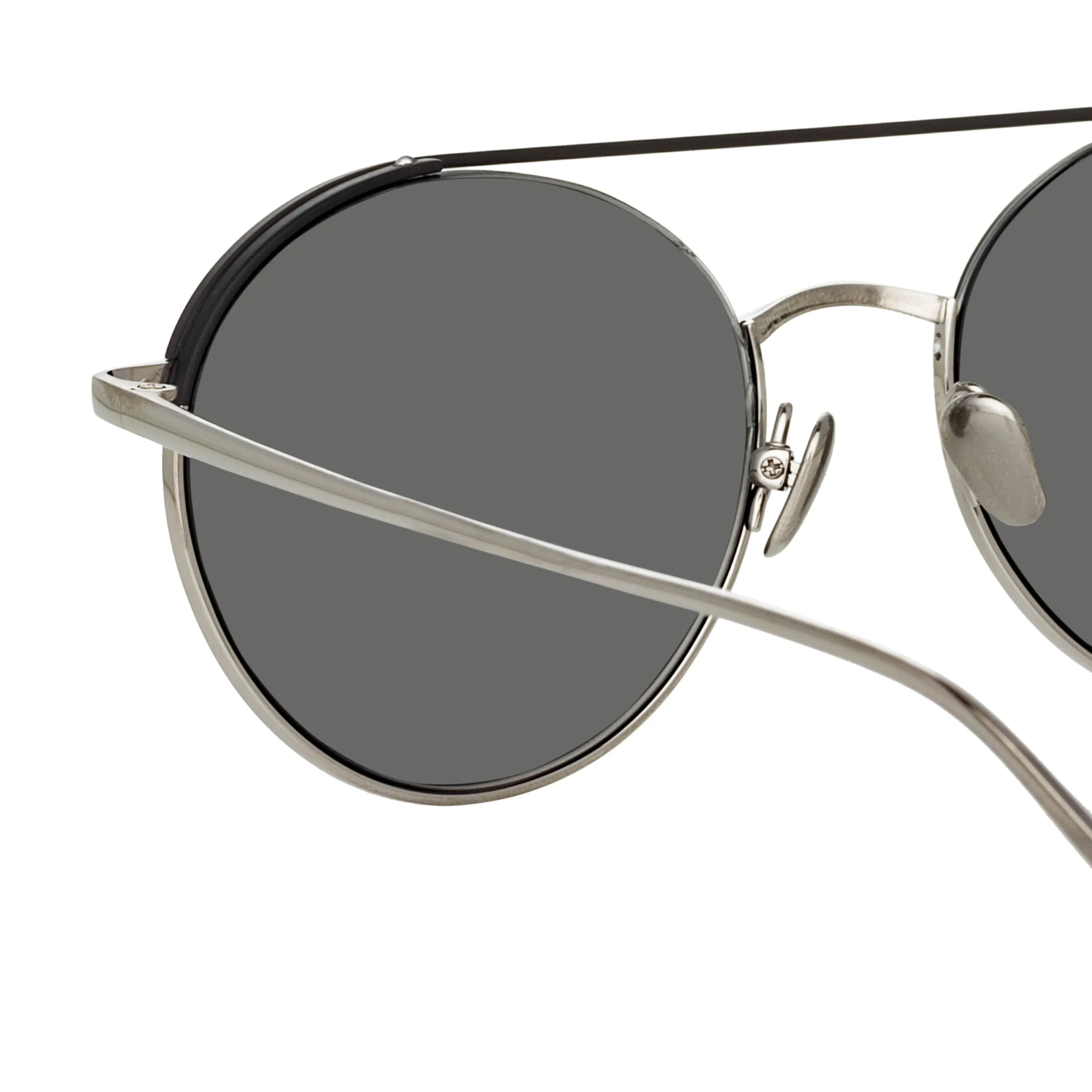 Dustin Round Sunglasses in Black and White Gold sold by Linda Farrow product image thumbnail 3