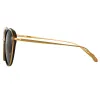 Song Cat Eye Sunglasses in Yellow Gold and Black sold by Linda Farrow